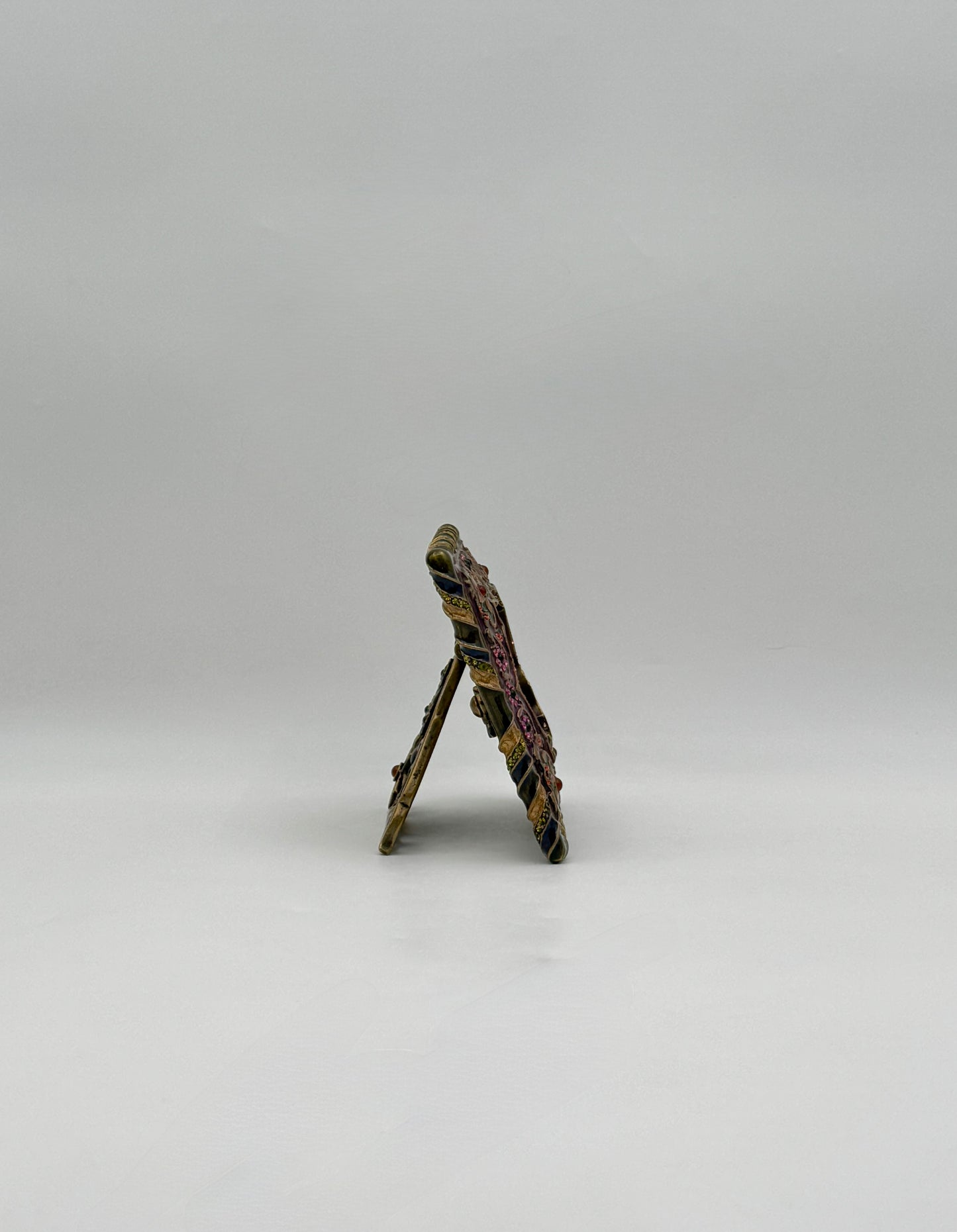 Jay Strongwater Square Pink & Green Frame with Swarovski Crystals