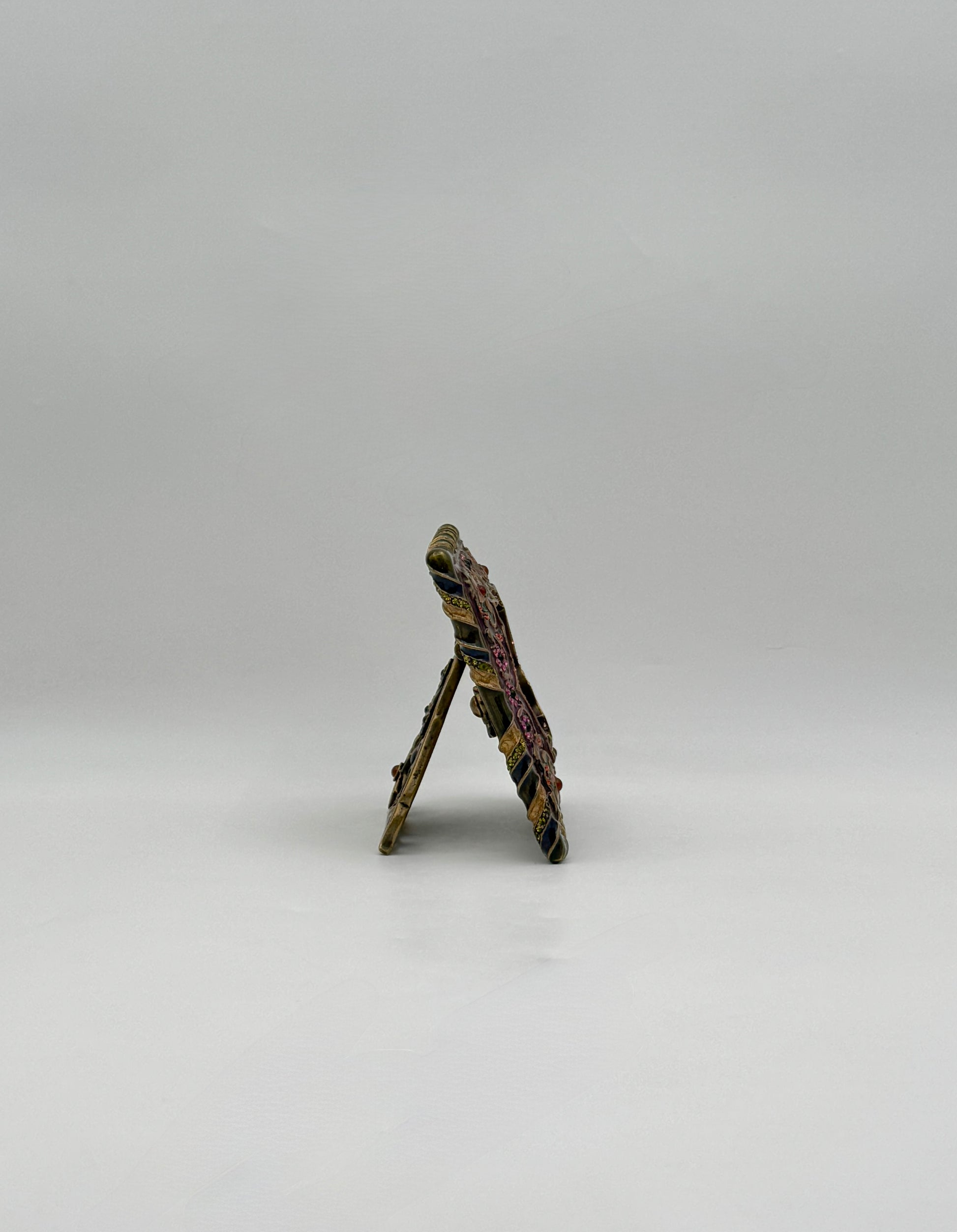 Jay Strongwater Square Pink & Green Frame with Swarovski Crystals