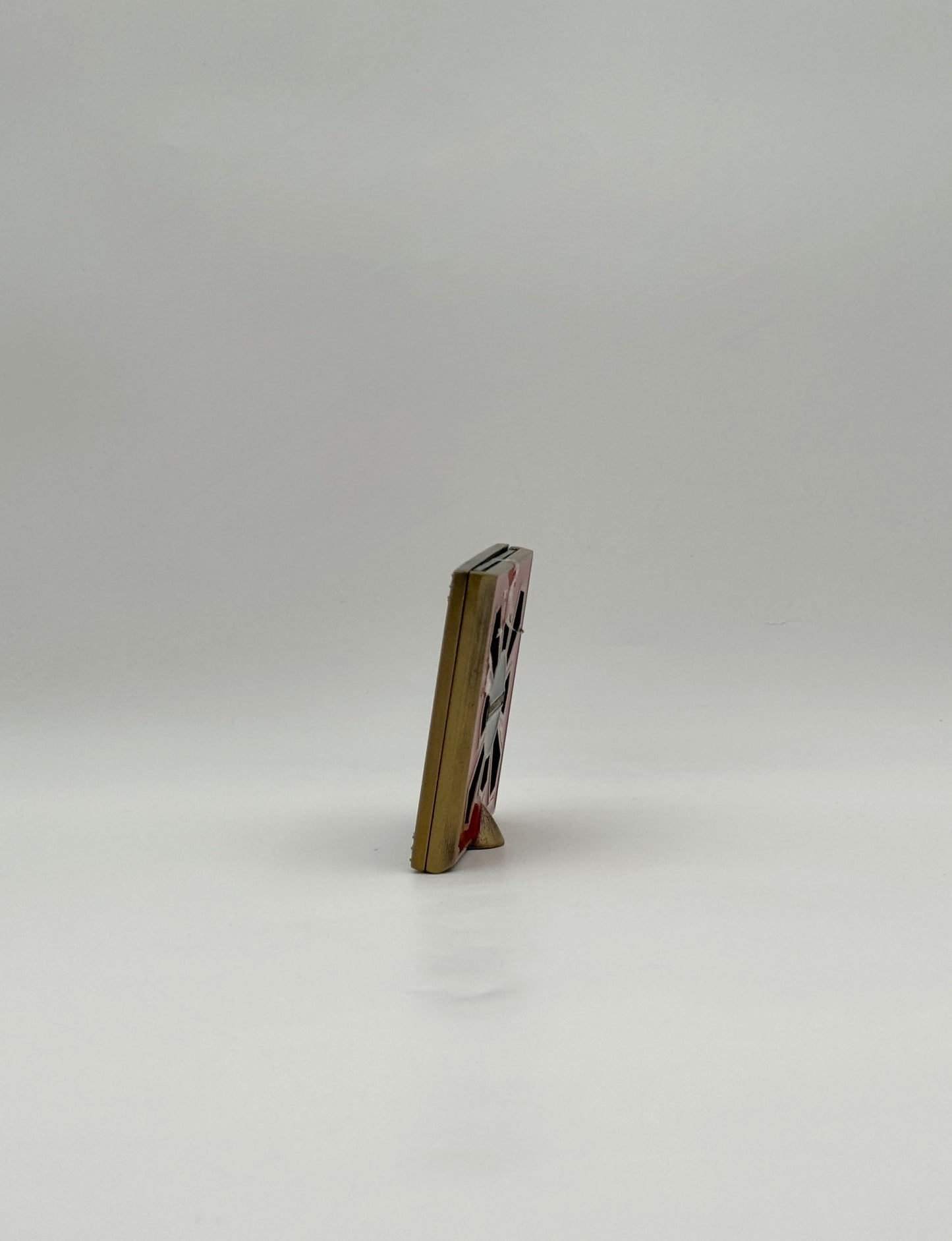 Jay Strongwater Square Blue Enamel Frame with Pink Swarovski Crystals