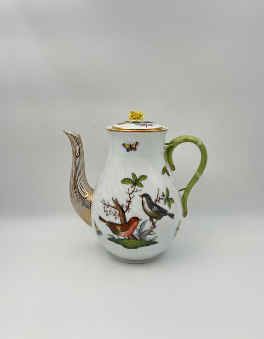 Herend Rothschild Bird Coffee Pot – Hand-Painted Porcelain