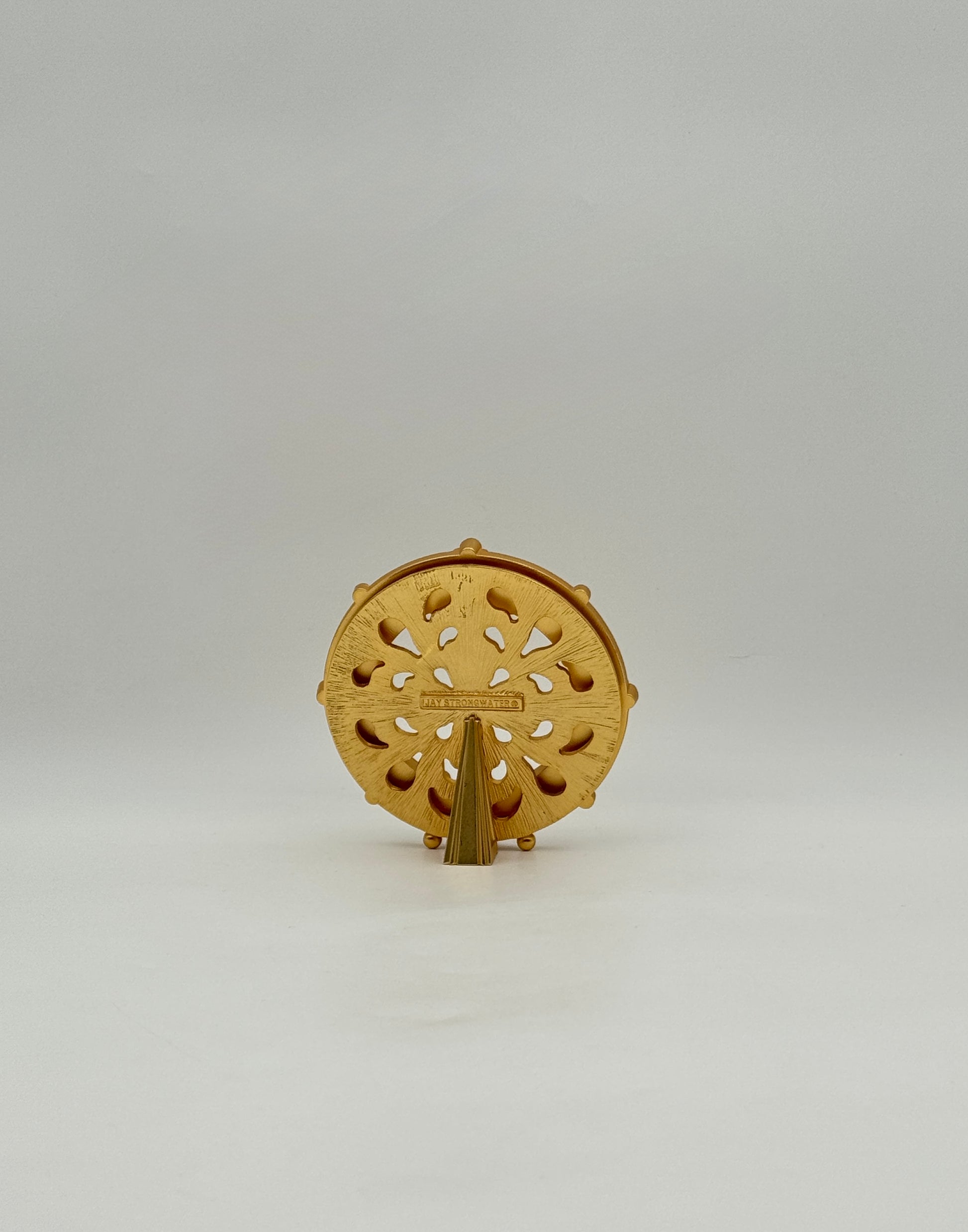 Jay Strongwater Round Animal Print Frame Gold Tone Swarovski Crystals