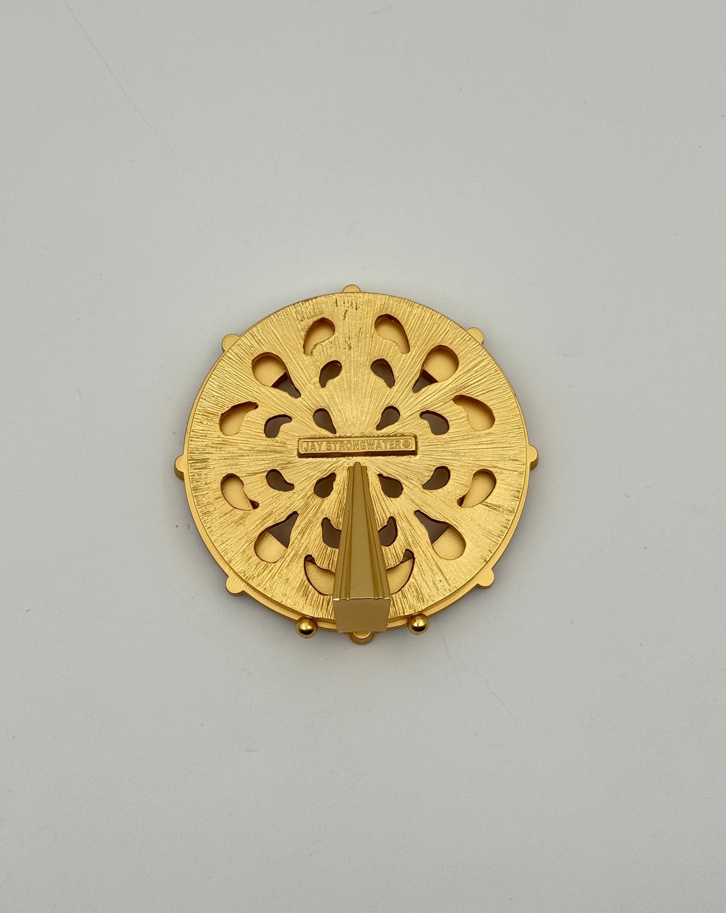 Jay Strongwater Round Animal Print Frame Gold Tone Swarovski Crystals