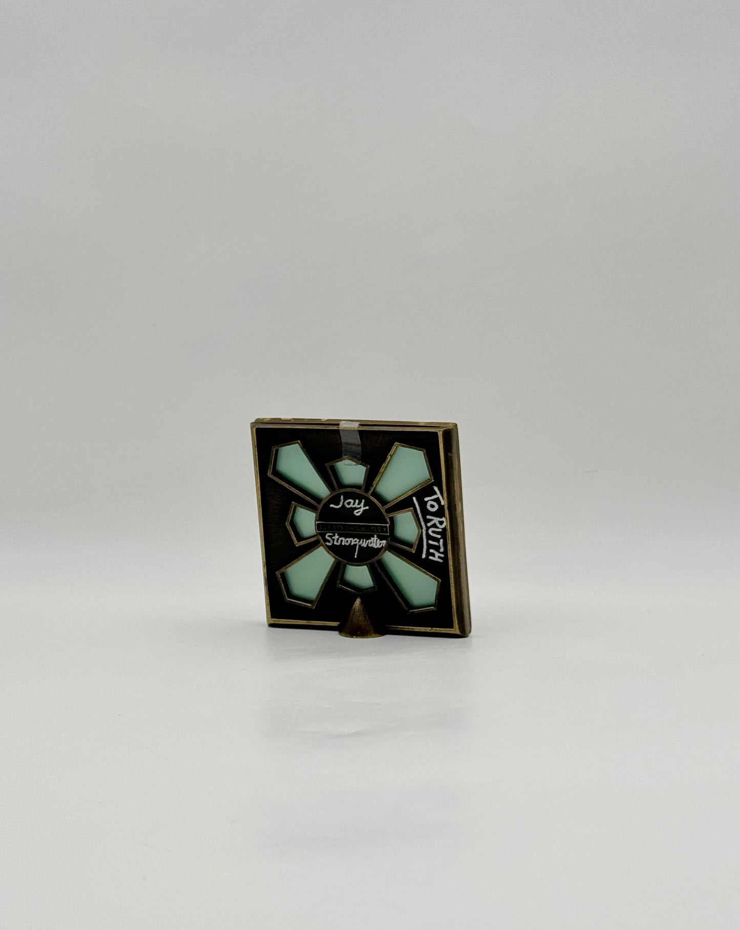 Jay Strongwater Square Green Enamel Frame with Swarovski Crystals