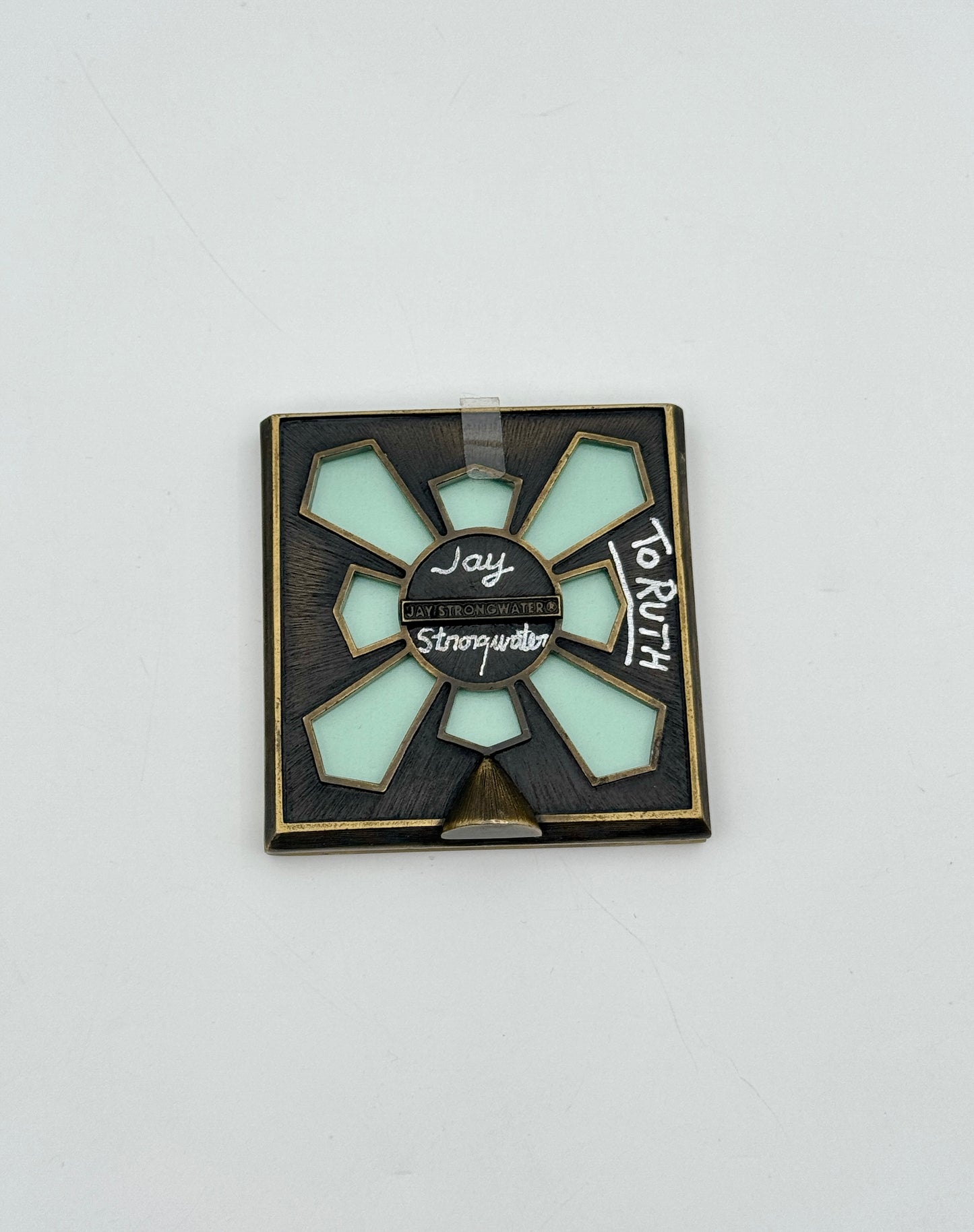 Jay Strongwater Square Green Enamel Frame with Swarovski Crystals