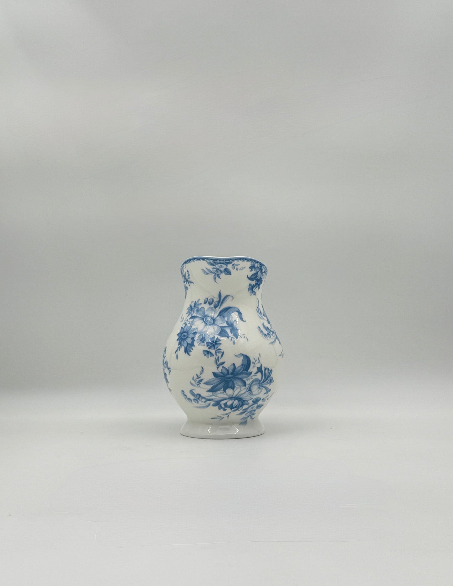 Whittard England Blue & White Floral Bone China Creamer Pitcher