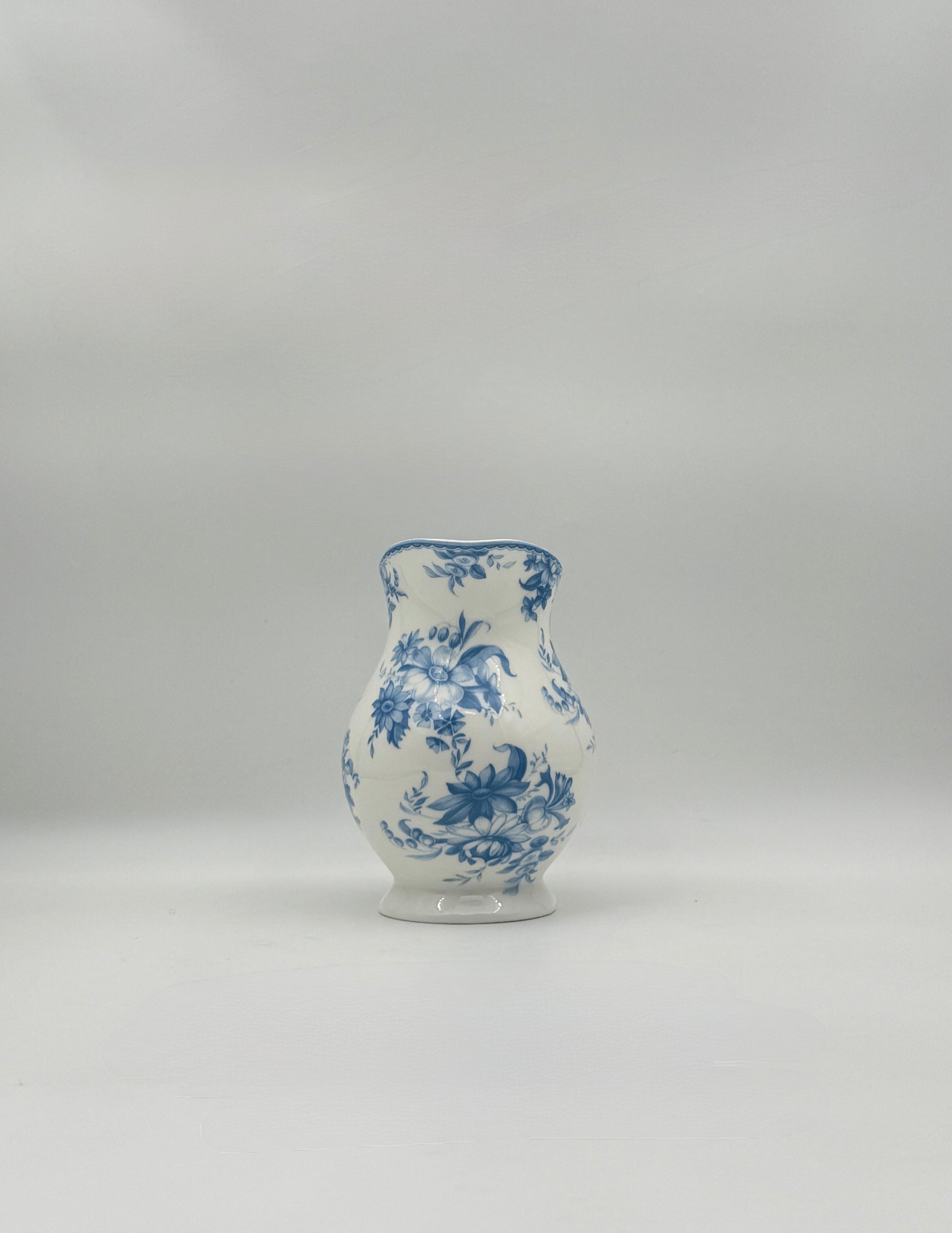 Whittard England Blue & White Floral Bone China Creamer Pitcher