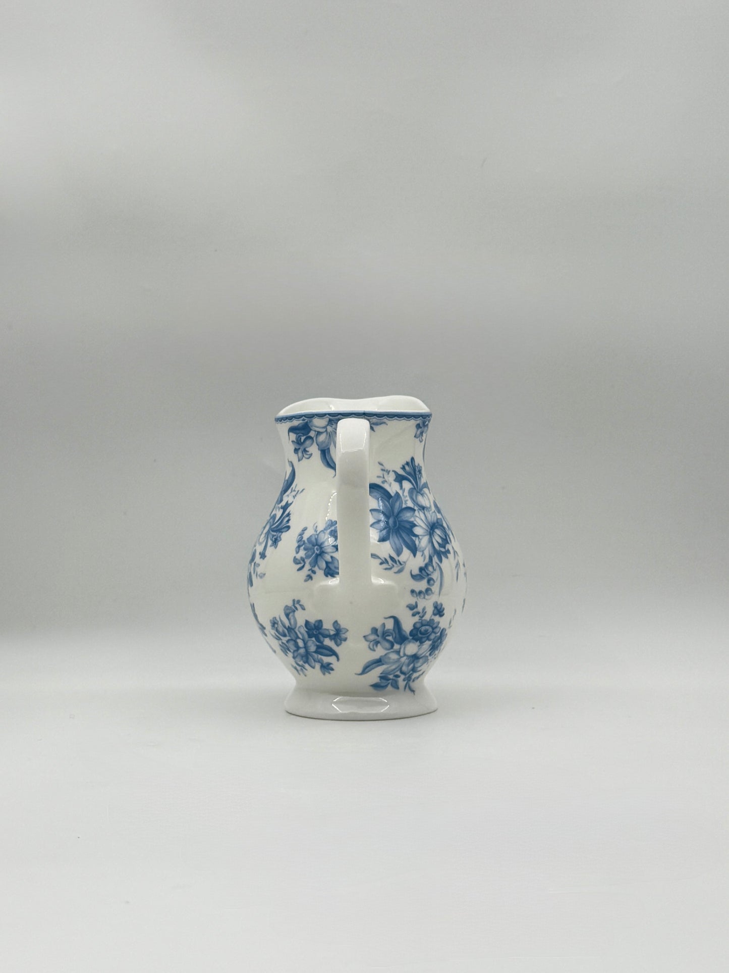 Whittard England Blue & White Floral Bone China Creamer Pitcher