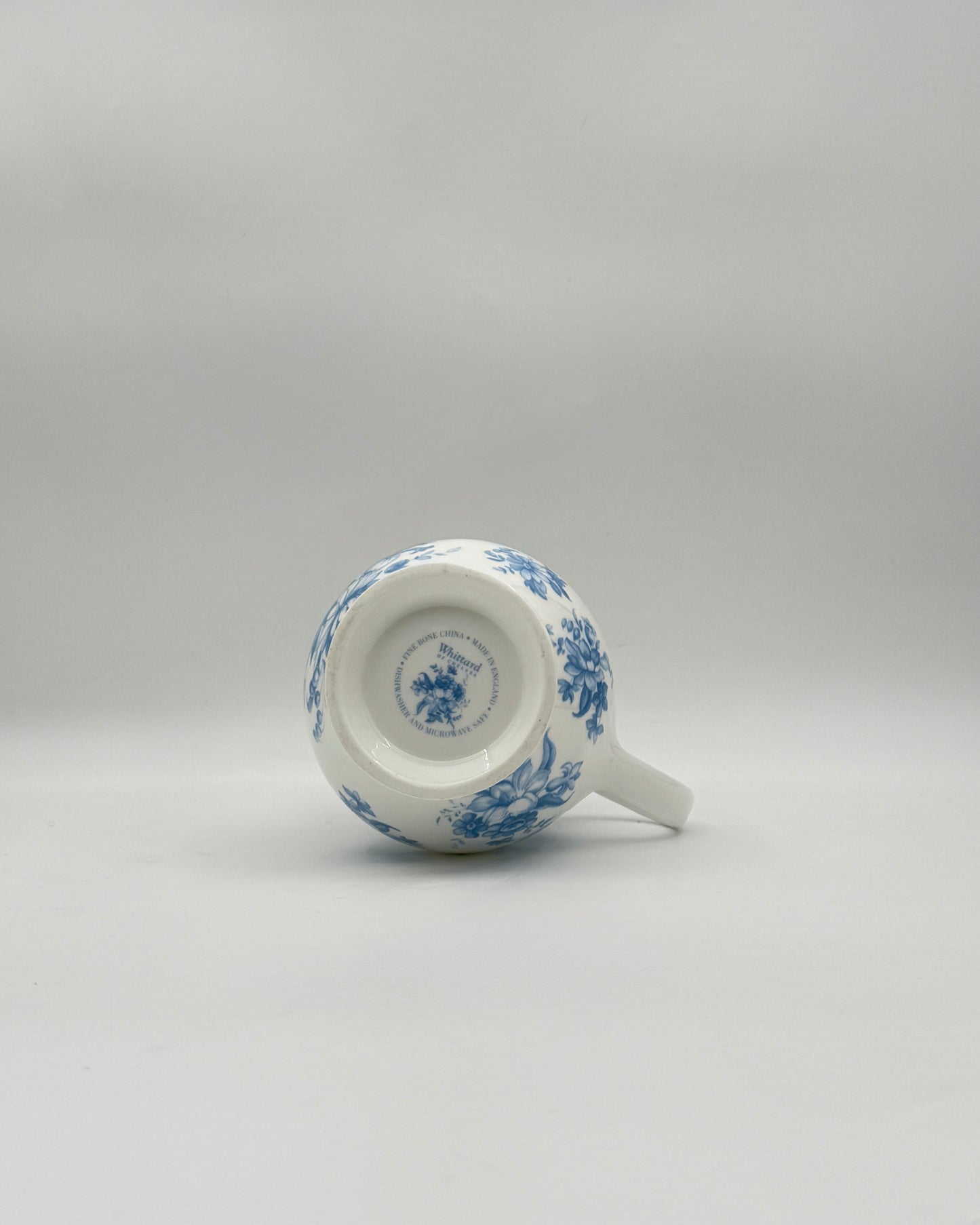 Whittard England Blue & White Floral Bone China Creamer Pitcher