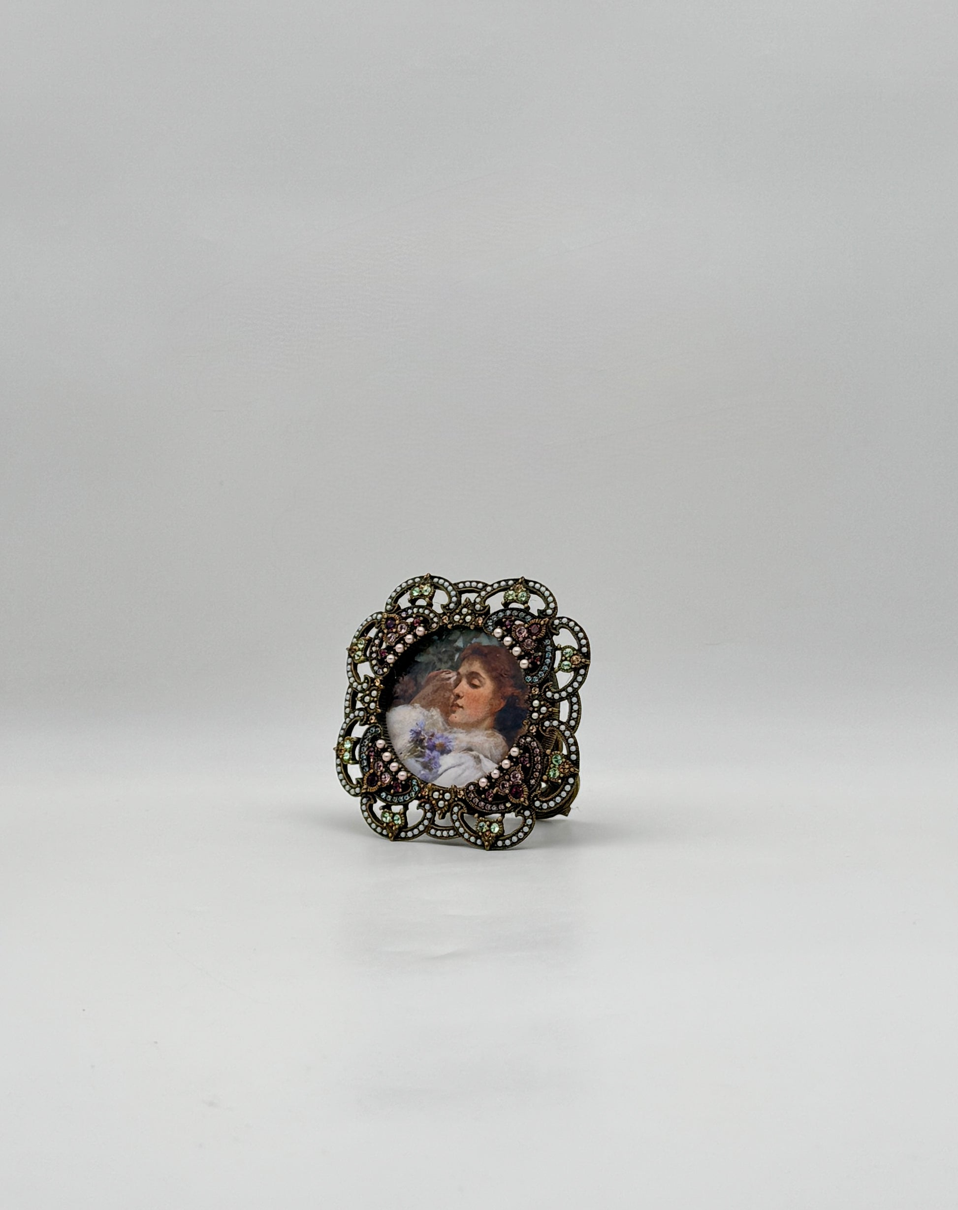 Jay Strongwater Ornate Square Frame with Pearls & Swarovski Crystals