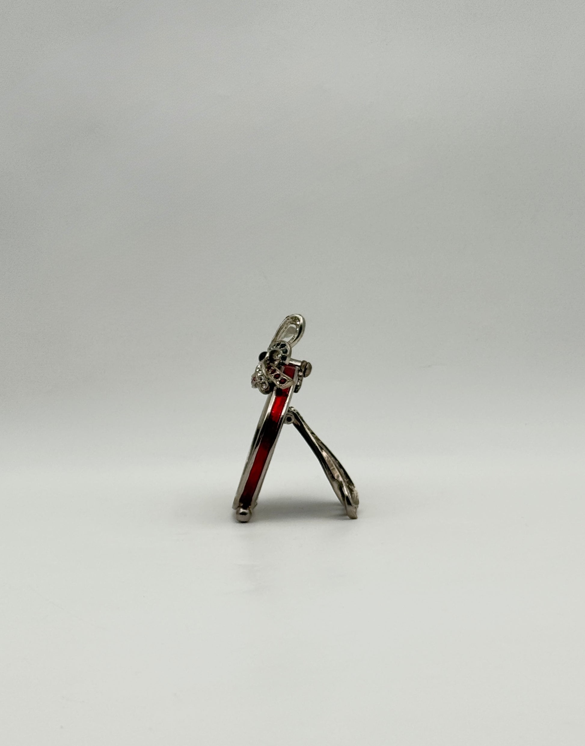 Jay Strongwater Patriotic Round Frame with Bow & Swarovski Crystals