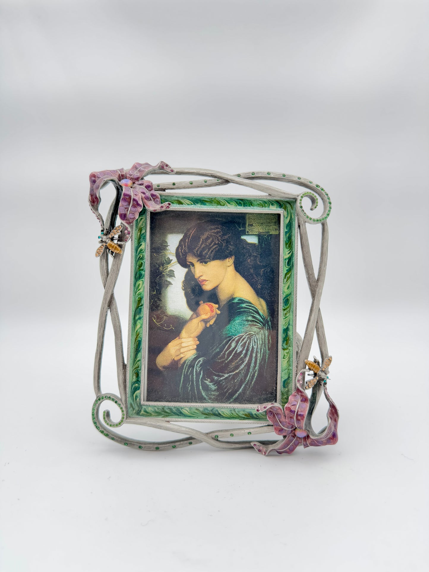 Jay Strongwater Art Nouveau Enamel & Crystal Butterfly Picture Frame – Rare Collectible