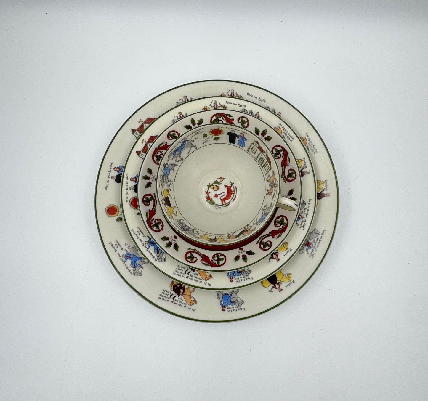Rare 1960s Norwegian Bridal Porcelain Service – Set for 6 by Porsgrund, Norway