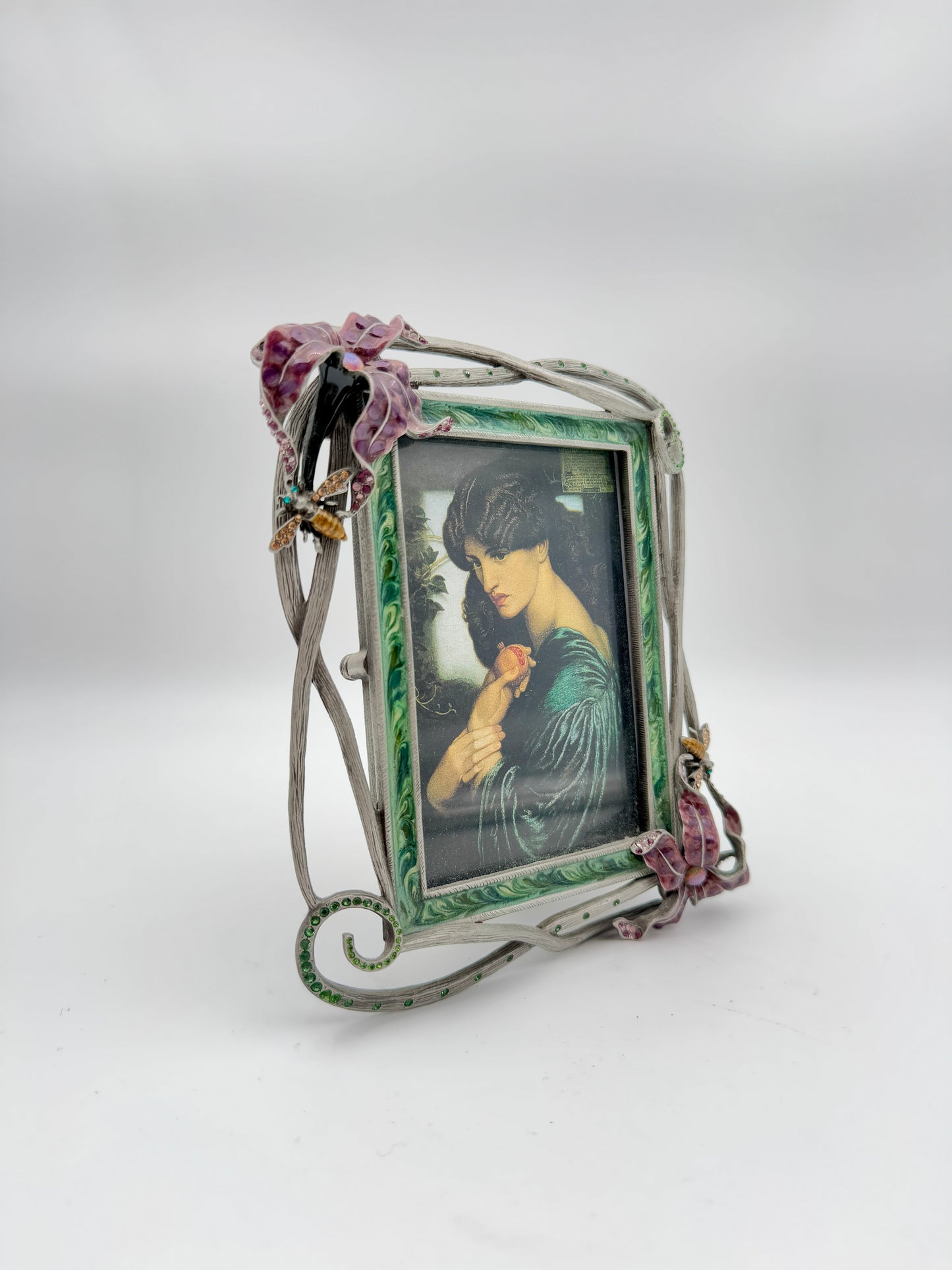 Jay Strongwater Art Nouveau Enamel & Crystal Butterfly Picture Frame – Rare Collectible