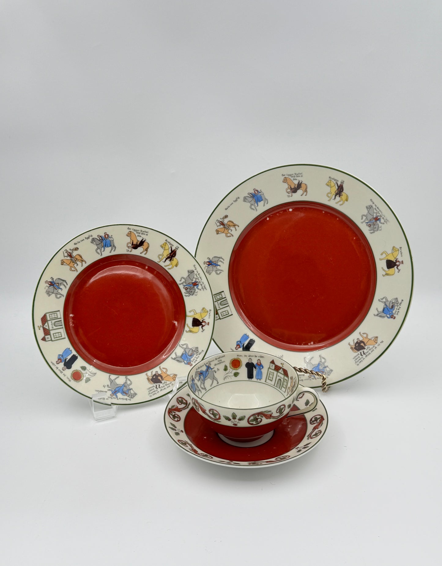 Rare 1960s Norwegian Bridal Porcelain Service – Set for 6 by Porsgrund, Norway