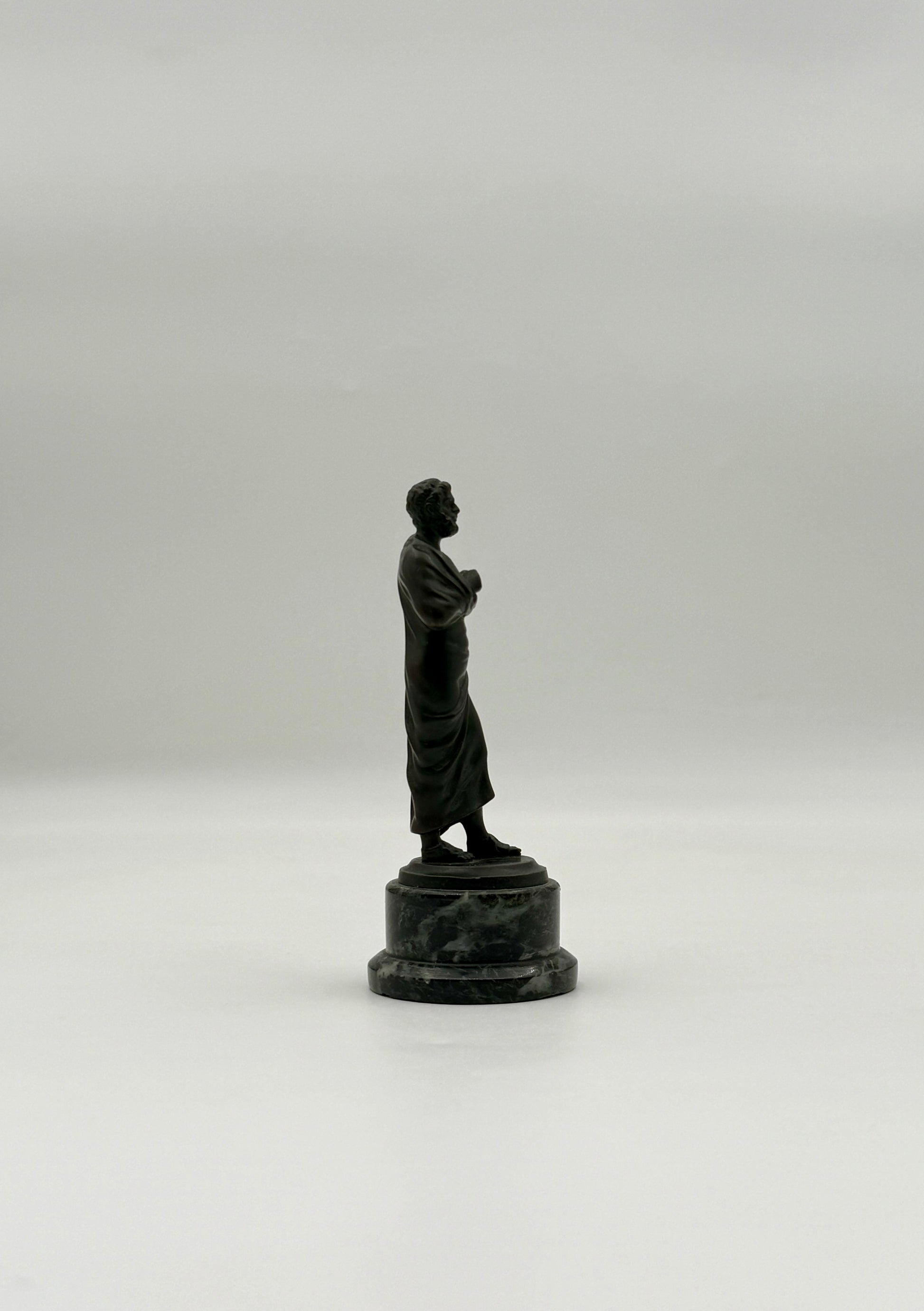 Bronze Roman Figure on Marble Base – c. 1900 Classical Art Sculptures