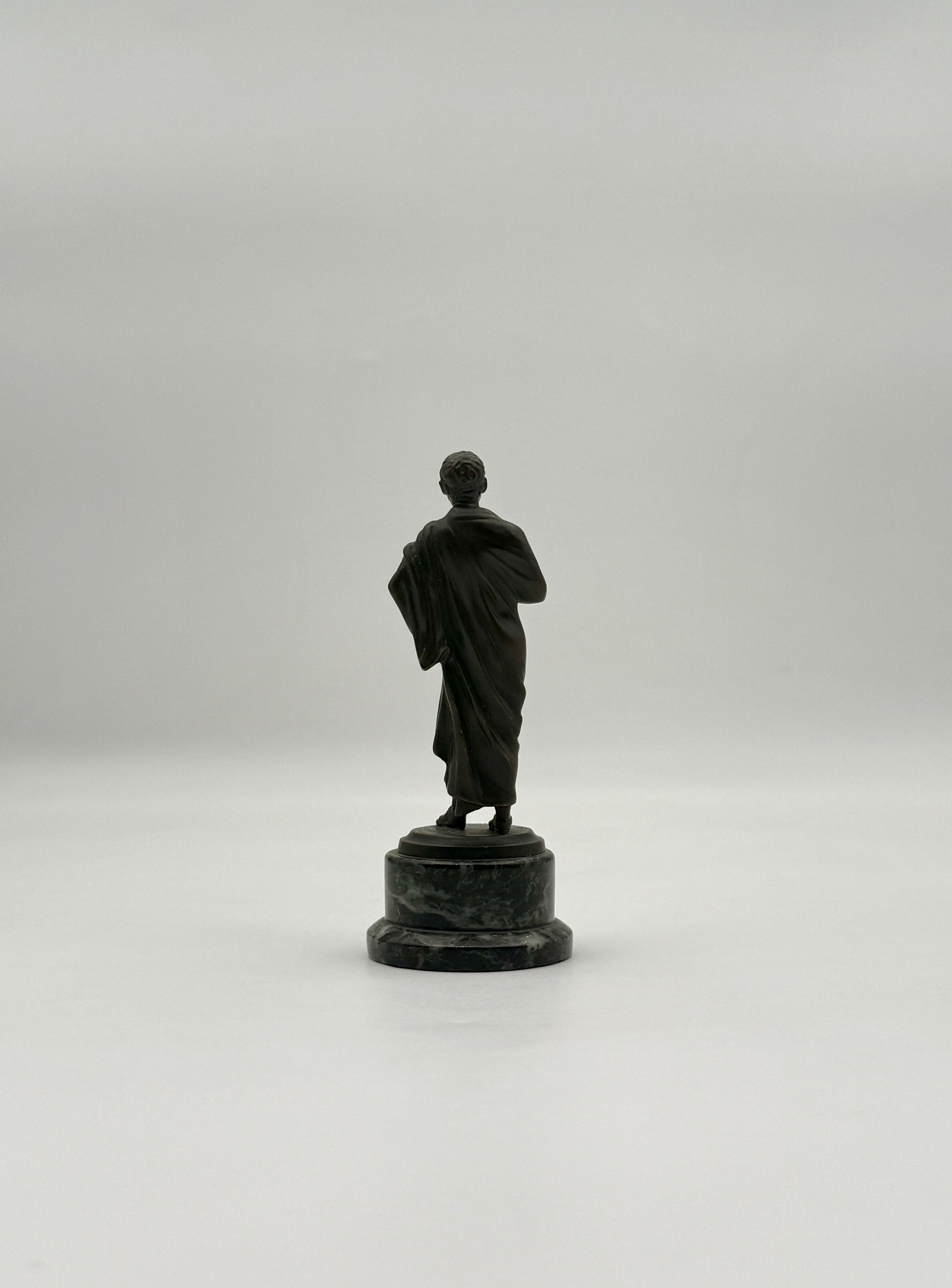 Bronze Roman Figure on Marble Base – c. 1900 Classical Art Sculptures