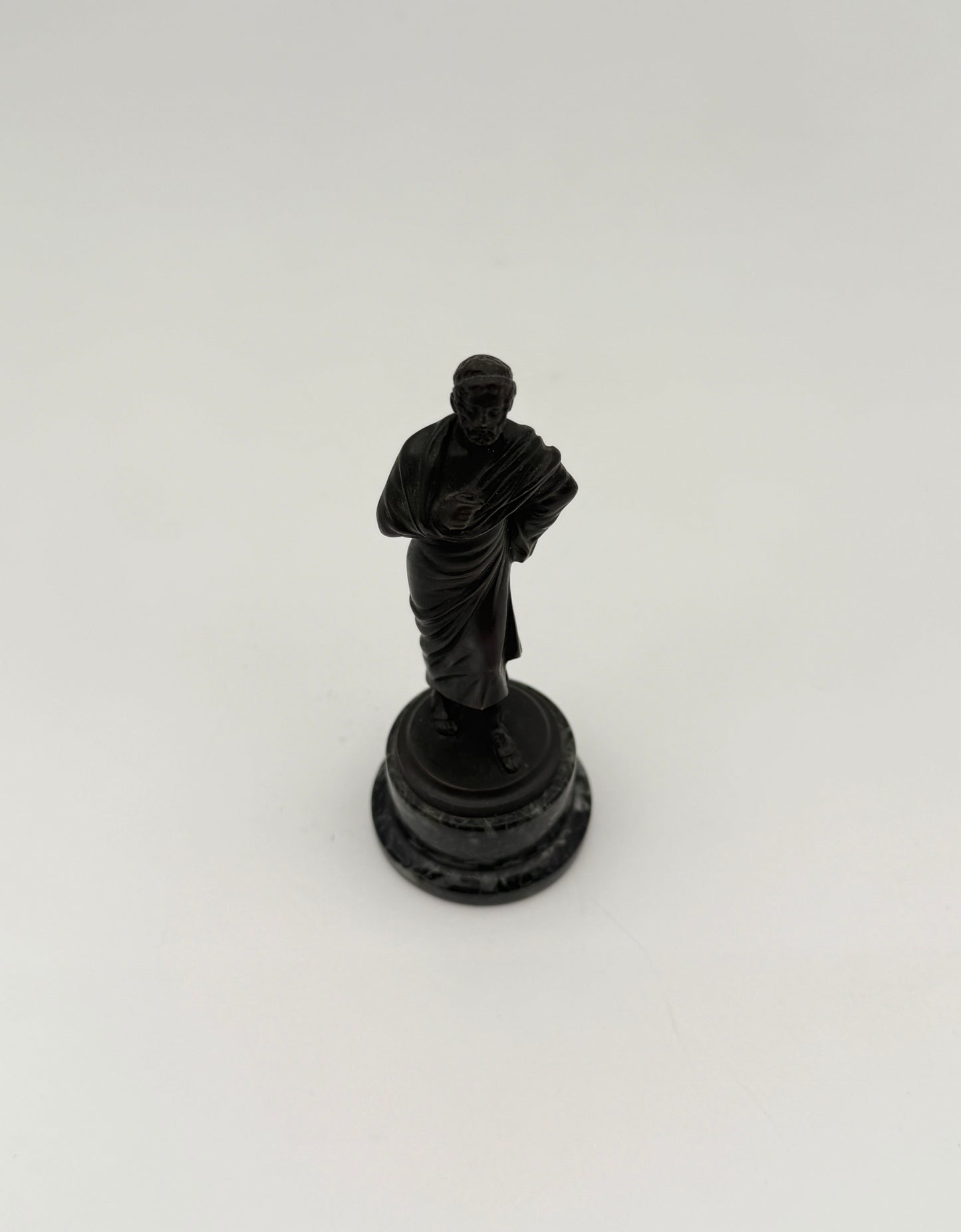 Bronze Roman Figure on Marble Base – c. 1900 Classical Art Sculptures