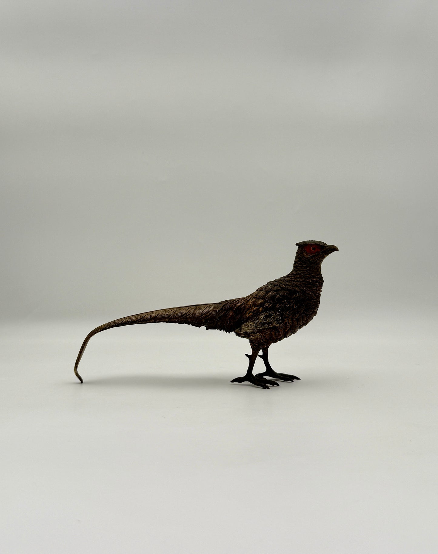 Cold Painted Spelter Pheasant Figurine – Antique Style Bird Sculpture