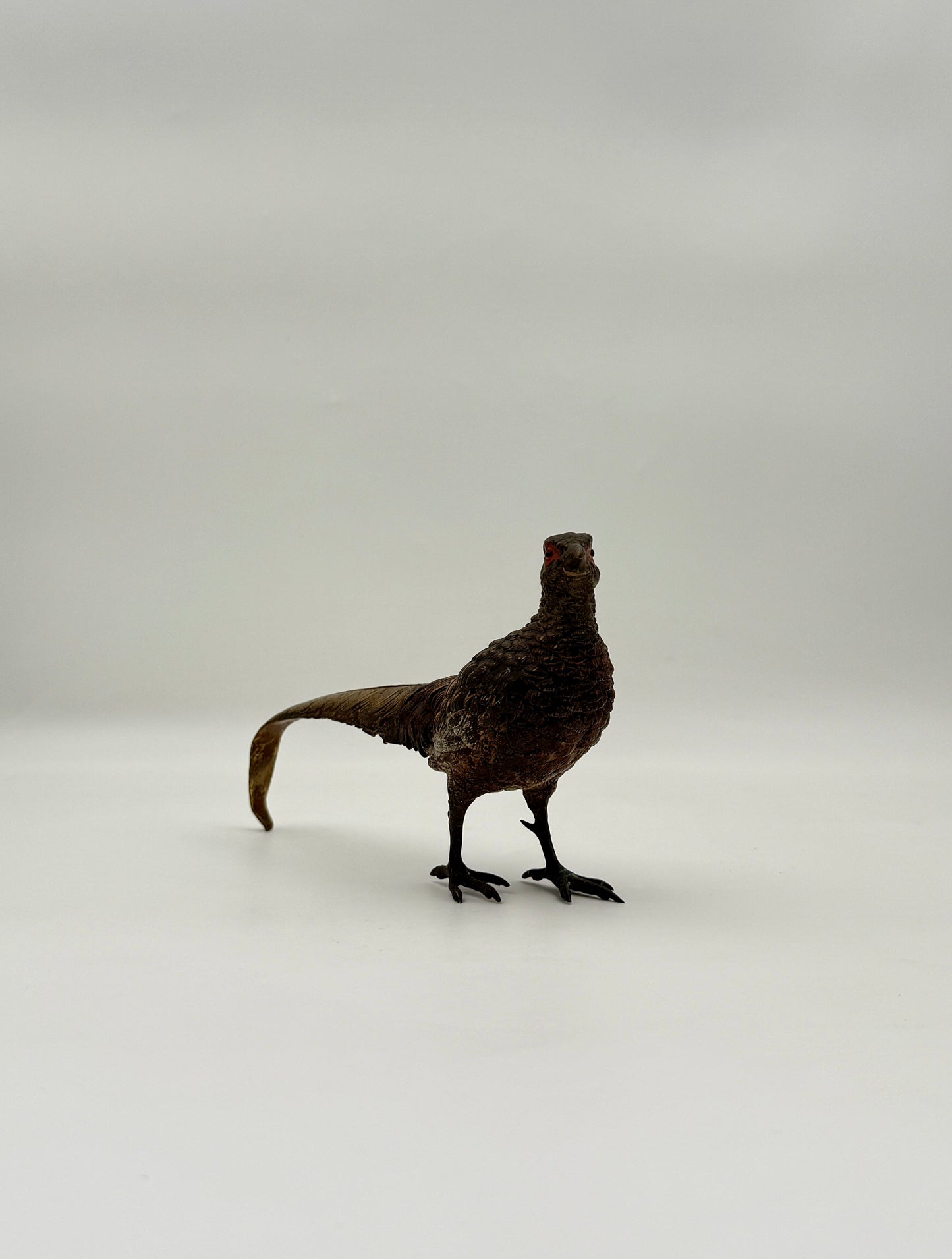 Cold Painted Spelter Pheasant Figurine – Antique Style Bird Sculpture