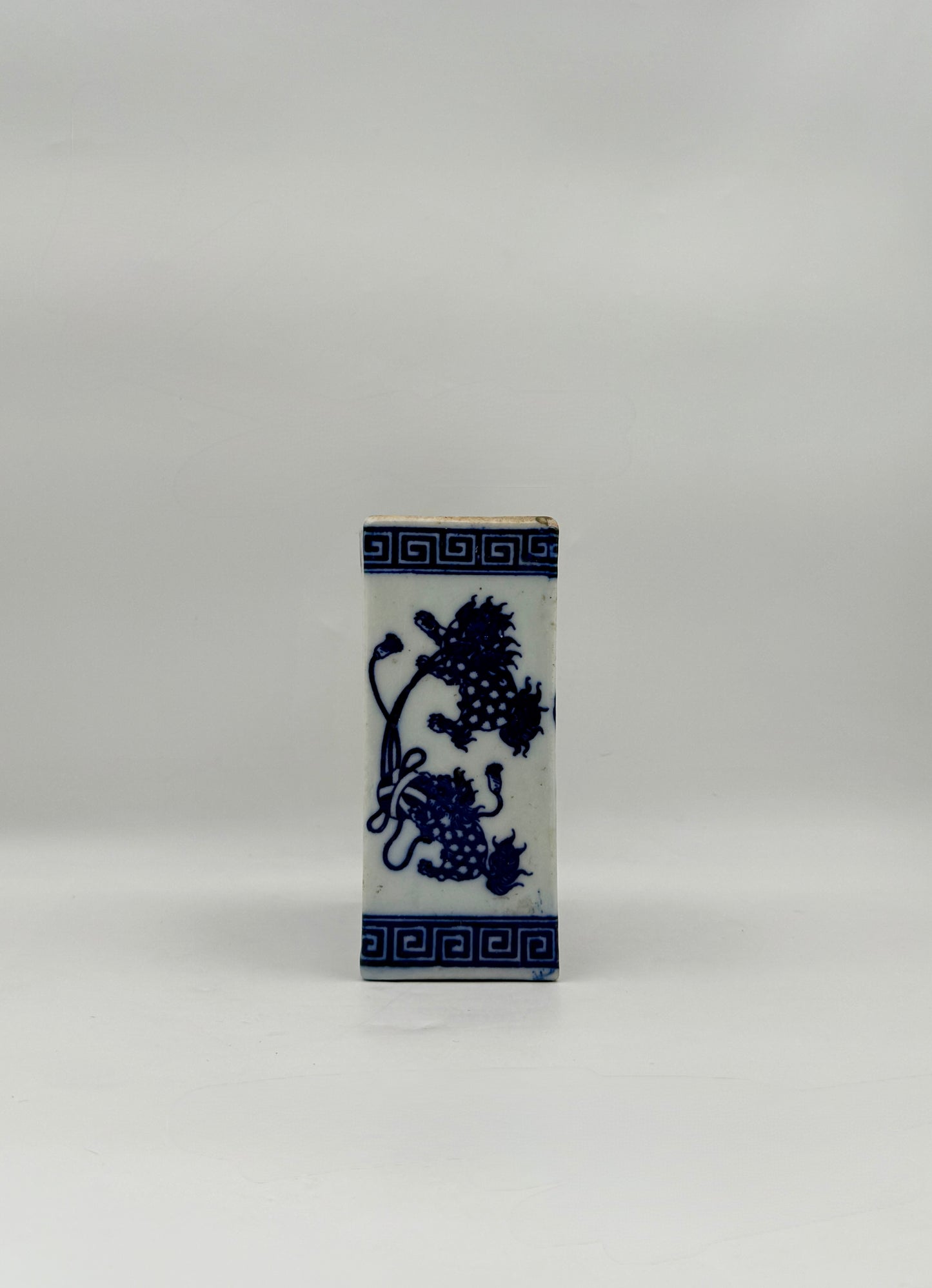 Chinese Blue & White Porcelain Opium Pillow with Dragons – Ventilated