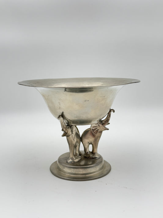 Mayflower Pewter Model 2587 Elephant Pedestal Bowl – Vintage Decorative Piece