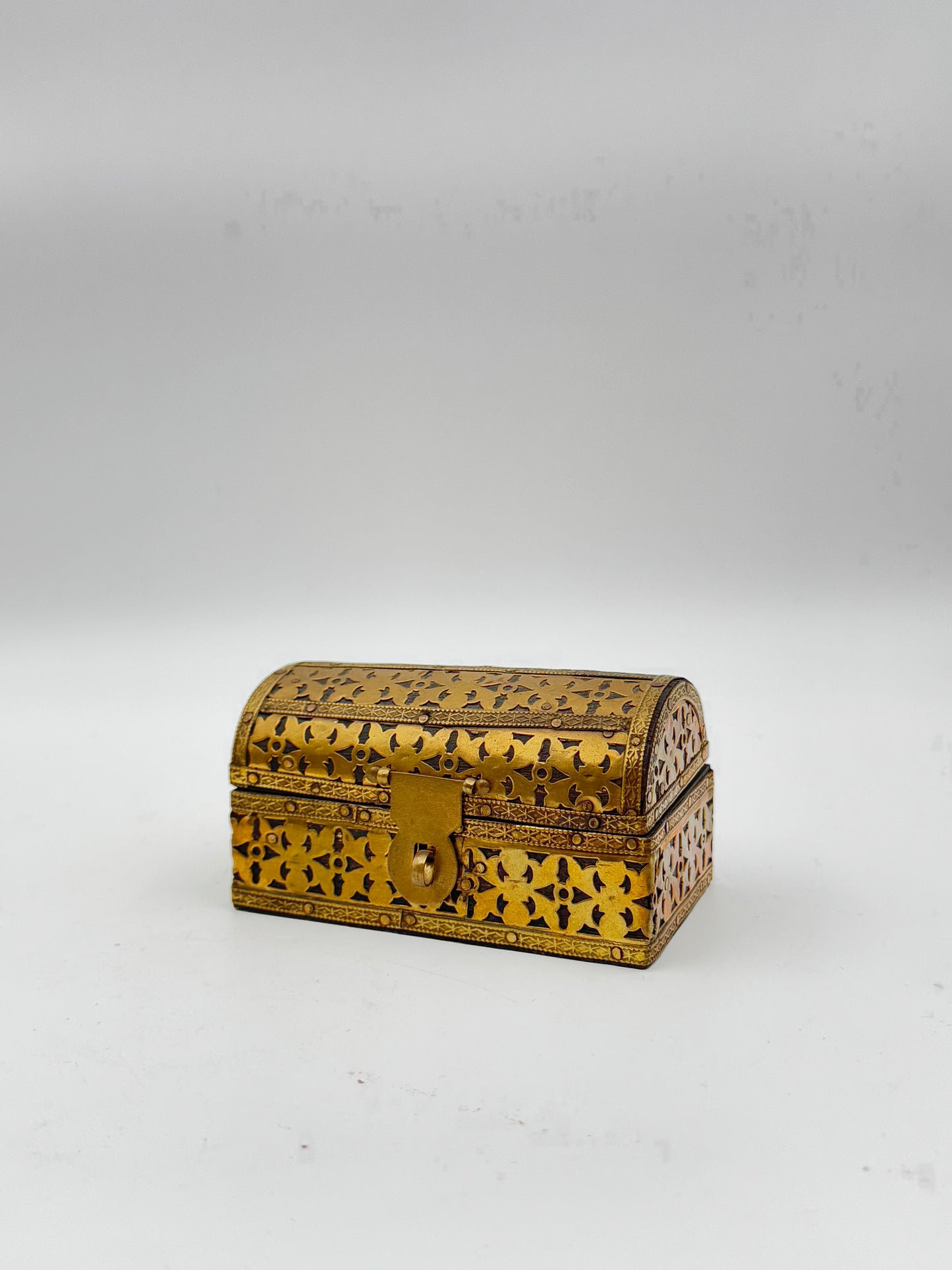 Brass Inlaid Wooden Jewelry Box – Made in India