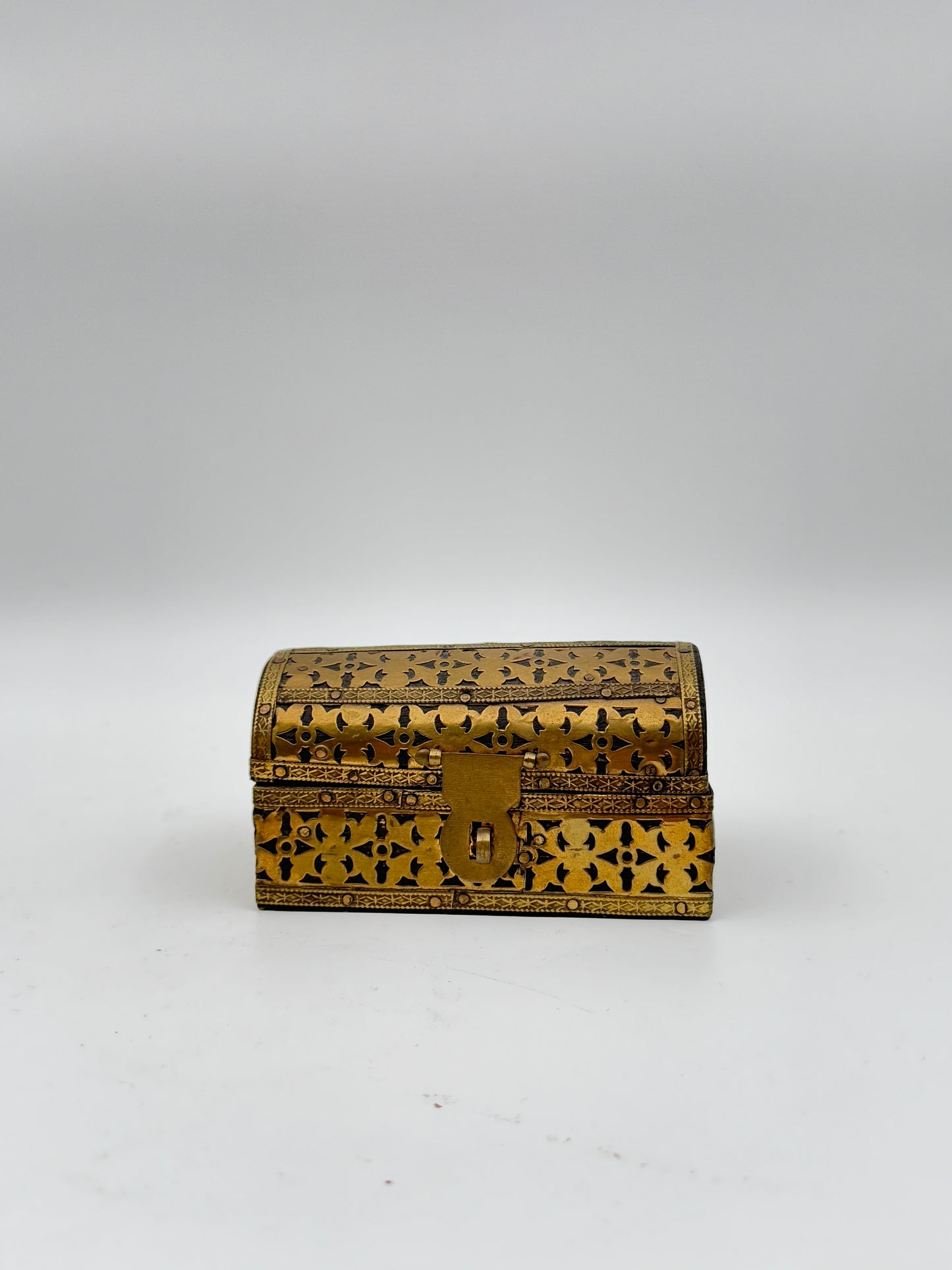 Brass Inlaid Wooden Jewelry Box – Made in India