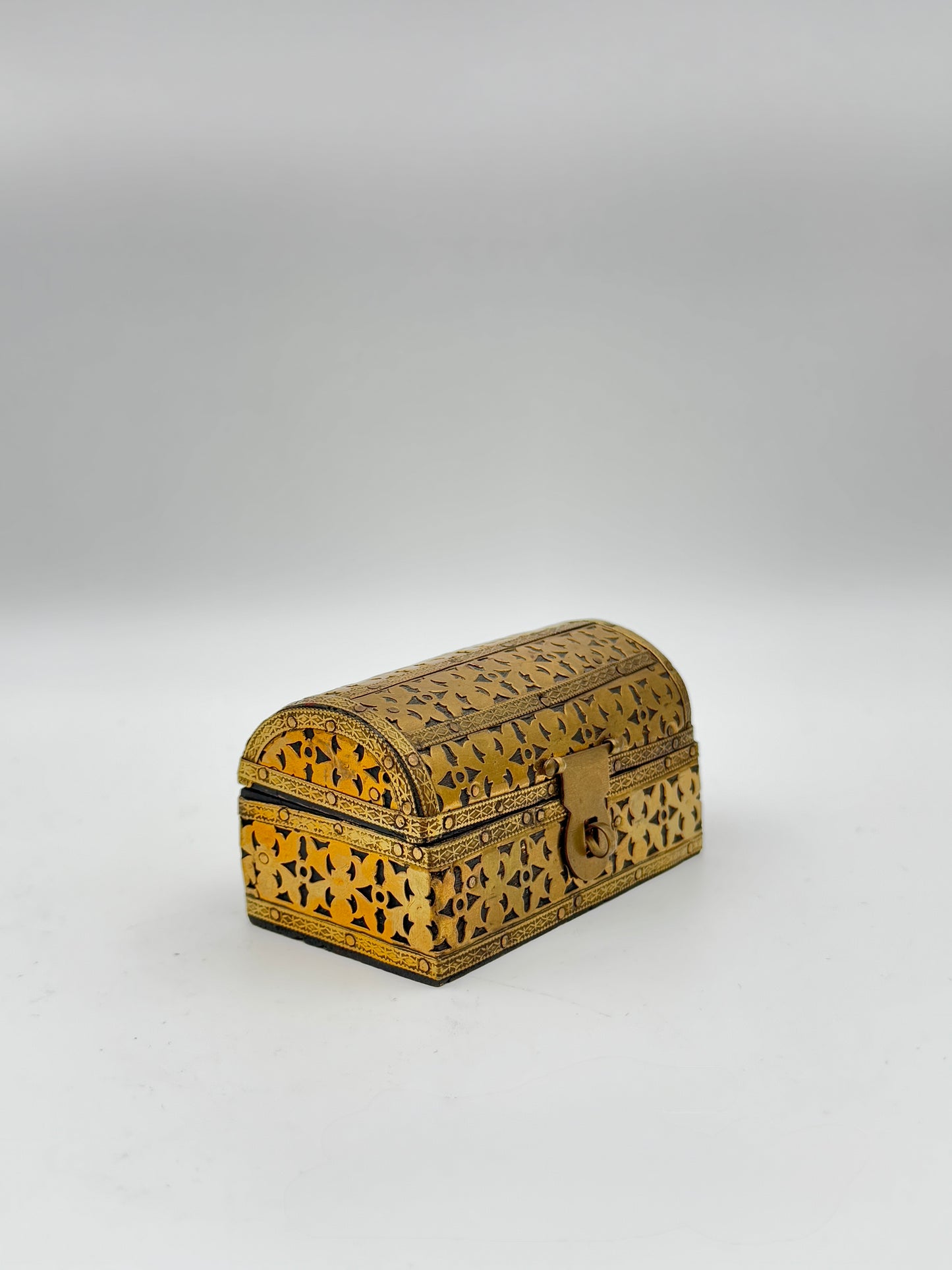 Brass Inlaid Wooden Jewelry Box – Made in India