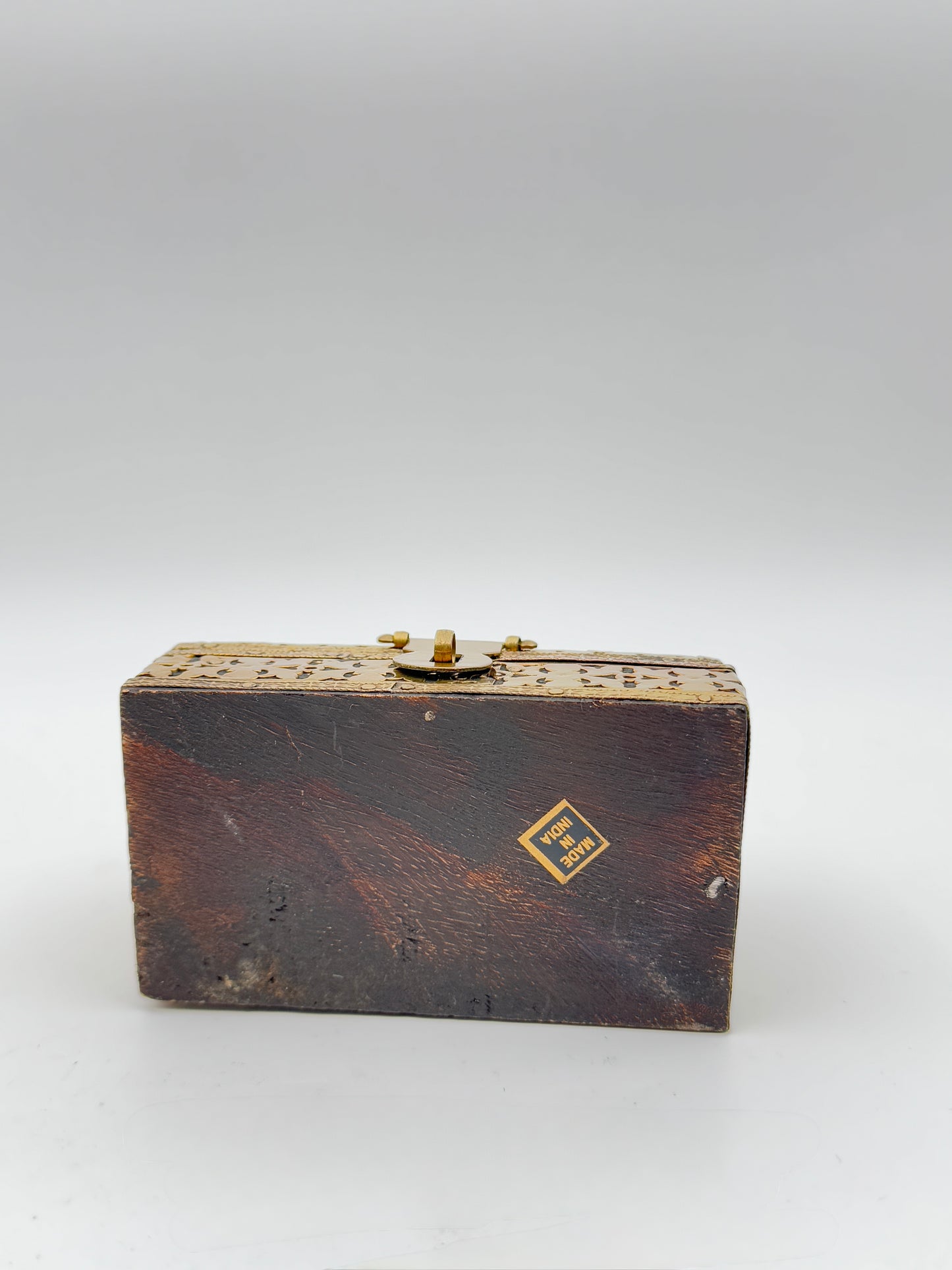 Brass Inlaid Wooden Jewelry Box – Made in India