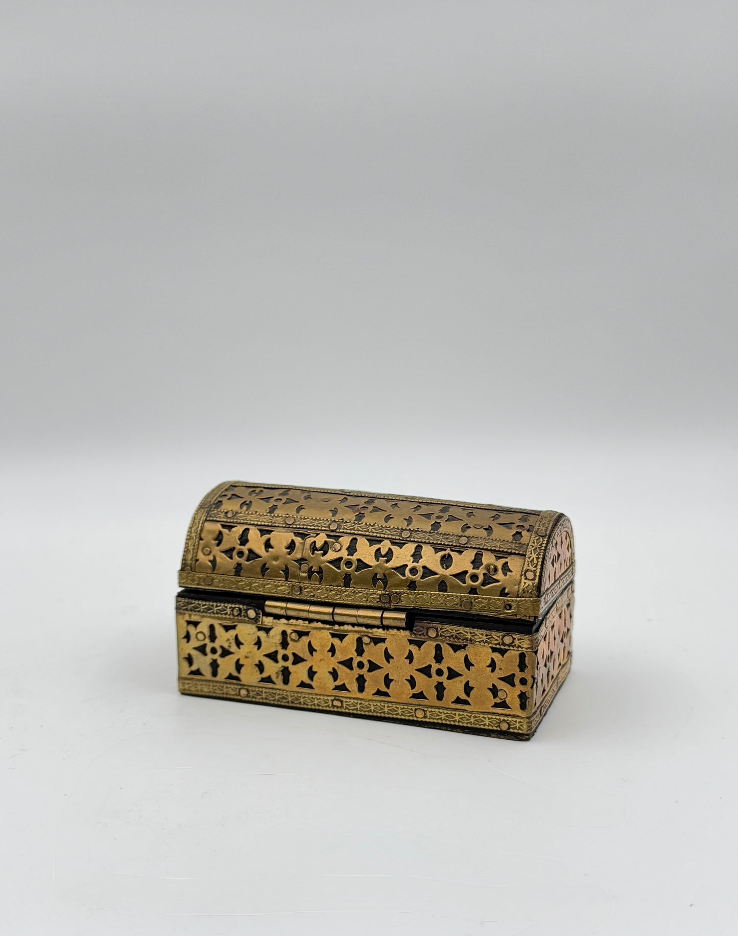 Brass Inlaid Wooden Jewelry Box – Made in India