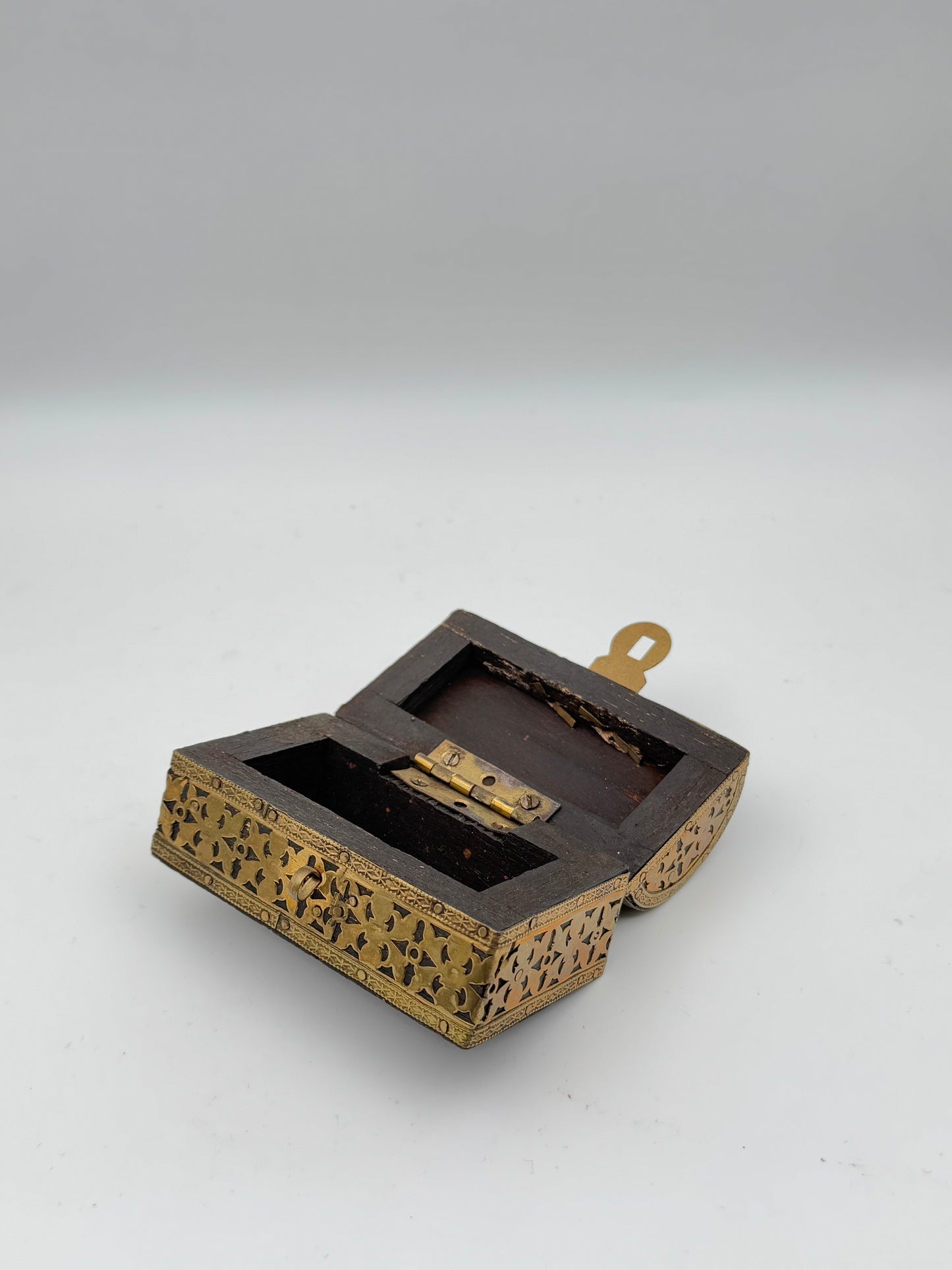 Brass Inlaid Wooden Jewelry Box – Made in India