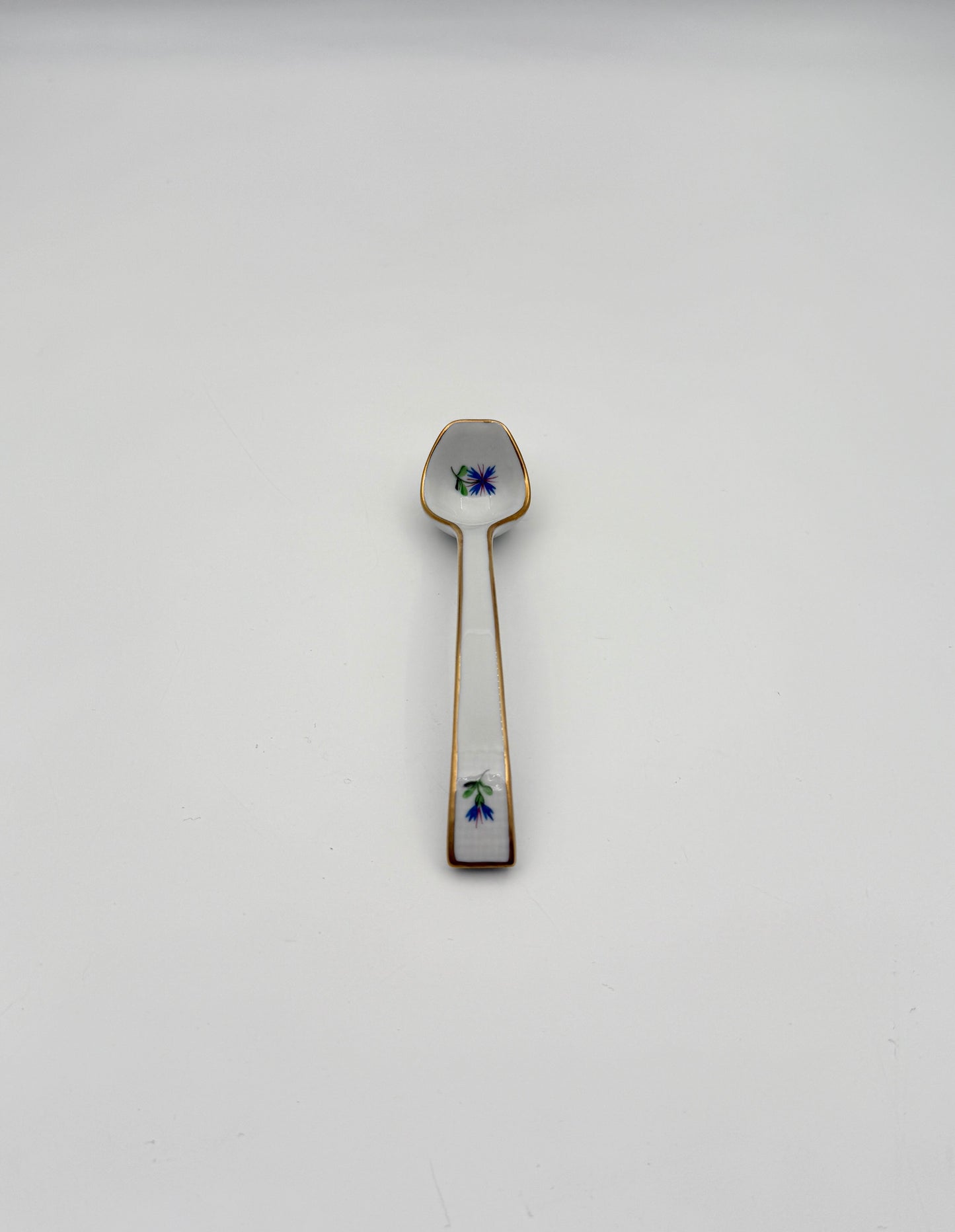 Herend Coneflower Mini Ladle – Hand-Painted Blue Floral with Gold Trim