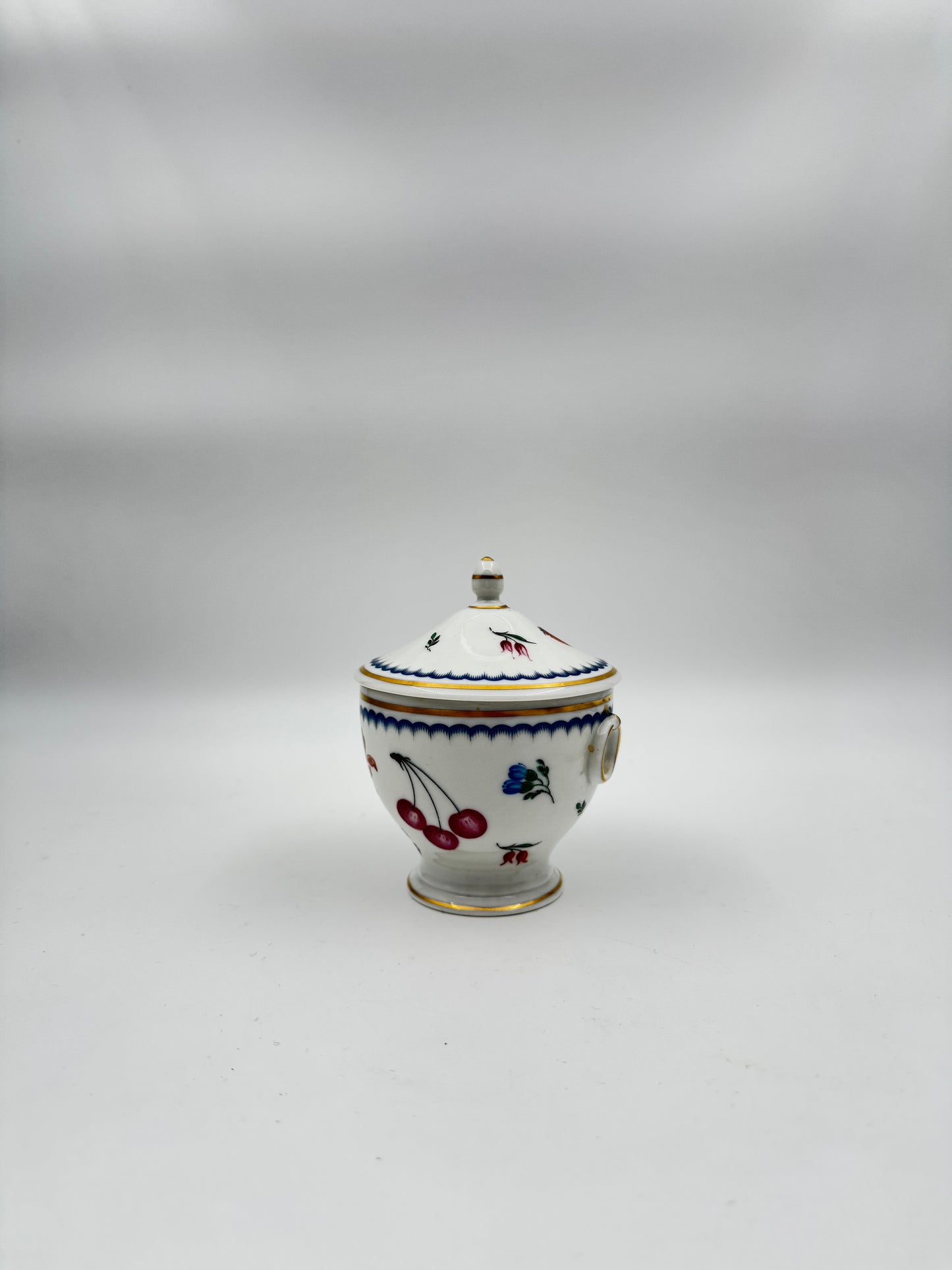 Richard Ginori Italian Fruits Antico Doccia Lidded Sugar Bowl | Hand-Painted Porcelain | Italy