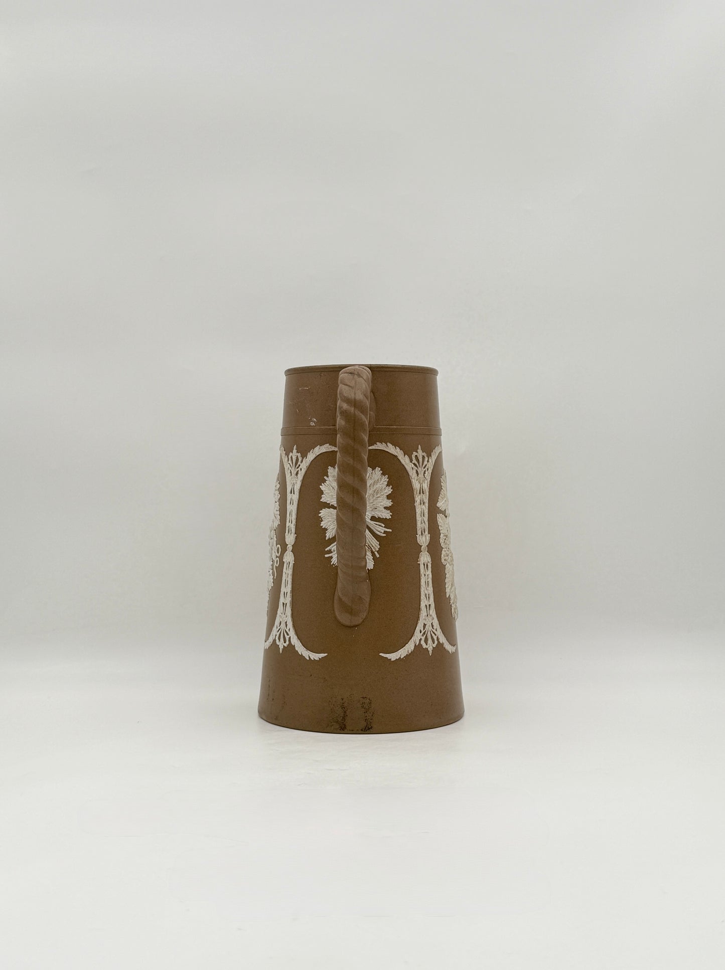 Continental Stoneware Tavern Jug with Relief Decoration c 1900 Vintage