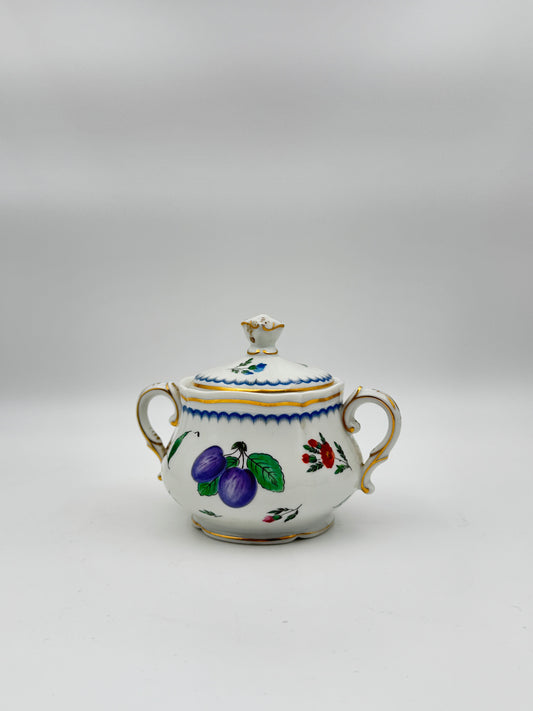 Richard Ginori Italian Fruits (Antico Doccia) Sugar Bowl & Lid – Vintage Porcelain