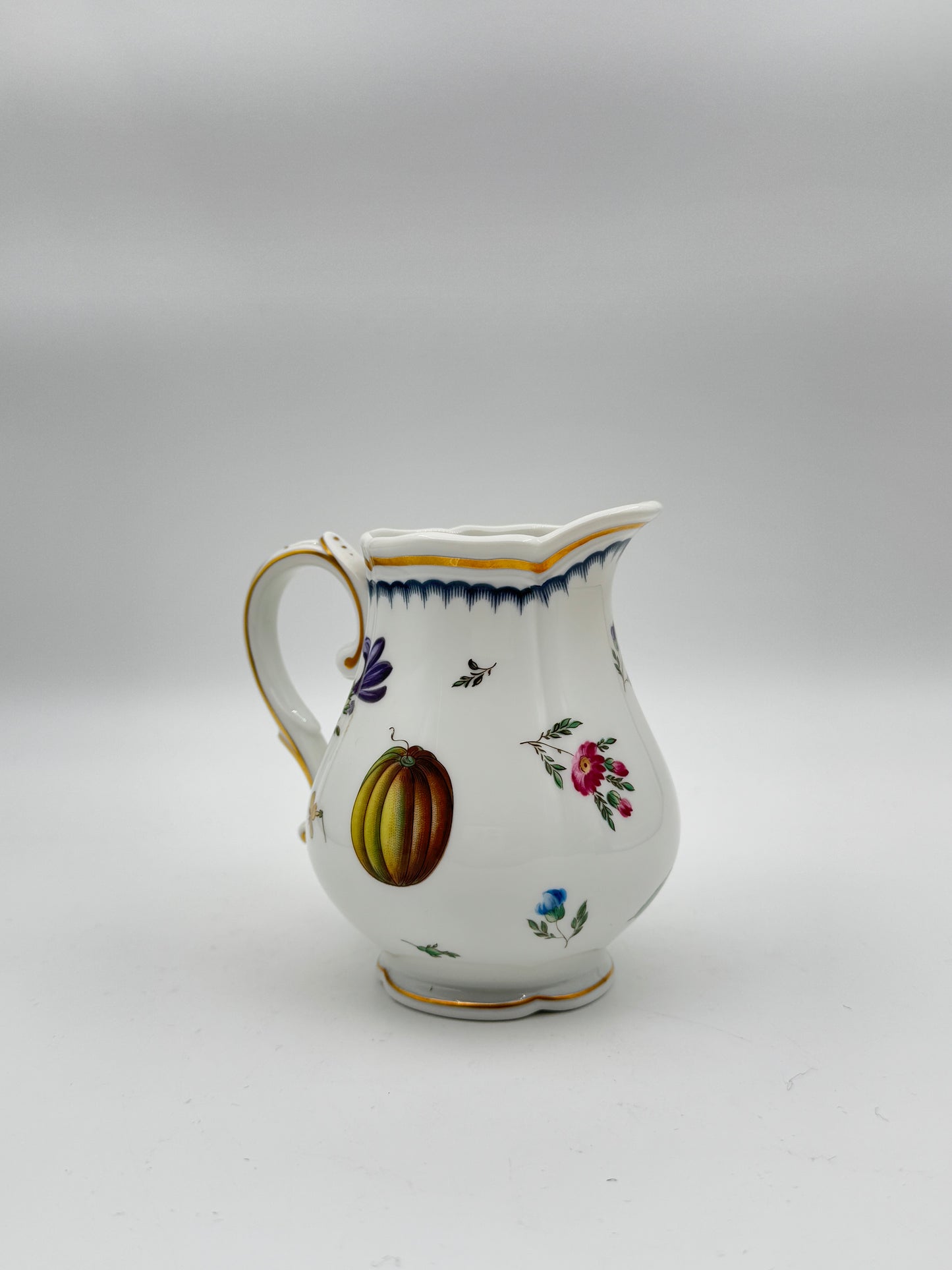 Richard Ginori Italian Fruits (Antico Doccia) Creamer – 8 oz Porcelain Pitcher – Made in Italy