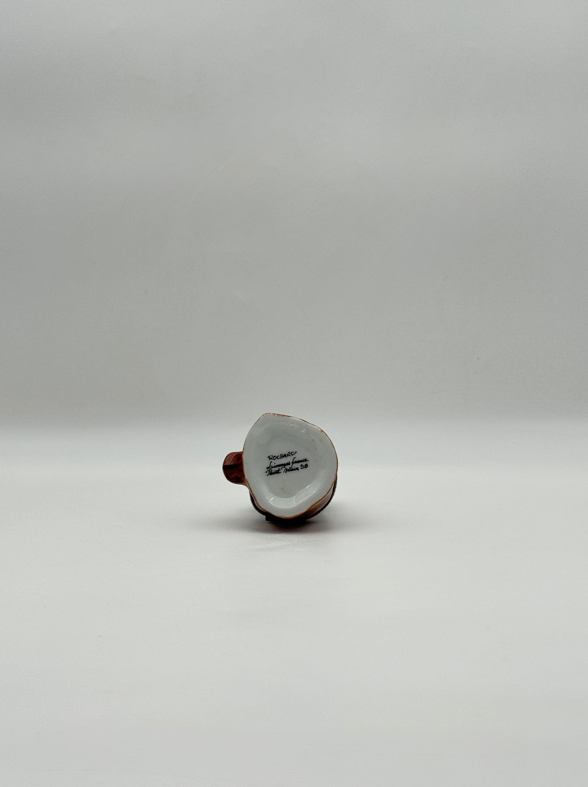 Limoges France Monkey on Stump Figurine by Rochard Porcelain Box 