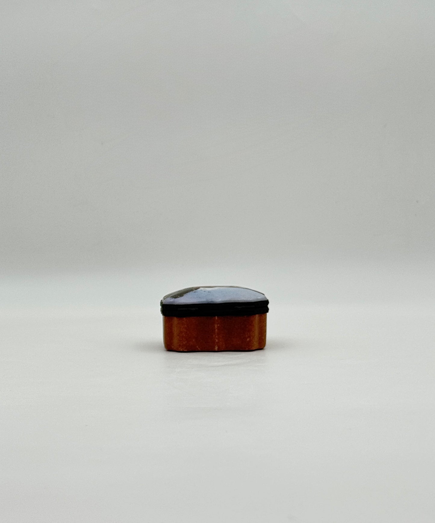 Hand-Painted Enamel Scenic Trinket Box with Landscape Design