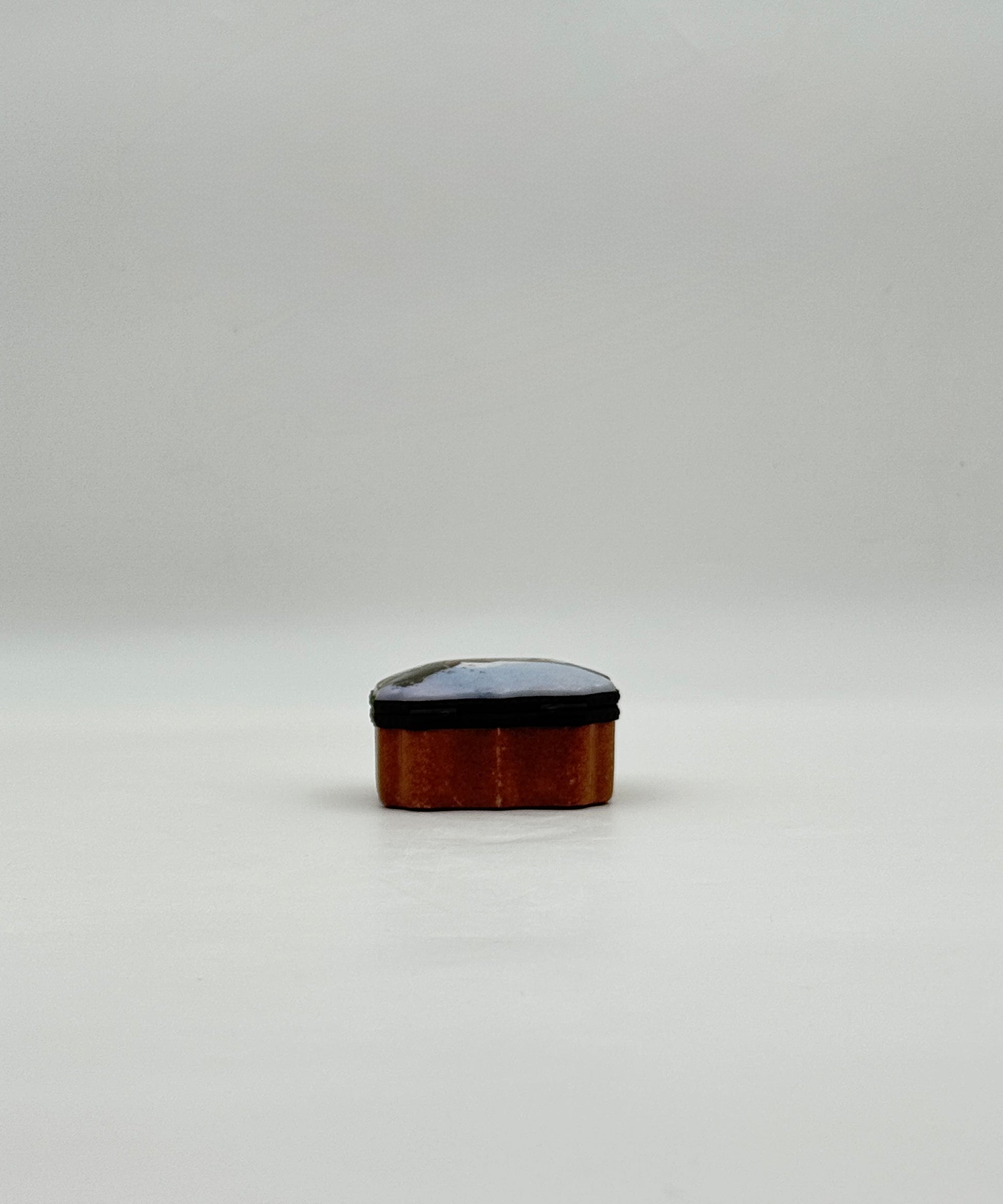 Hand-Painted Enamel Scenic Trinket Box with Landscape Design