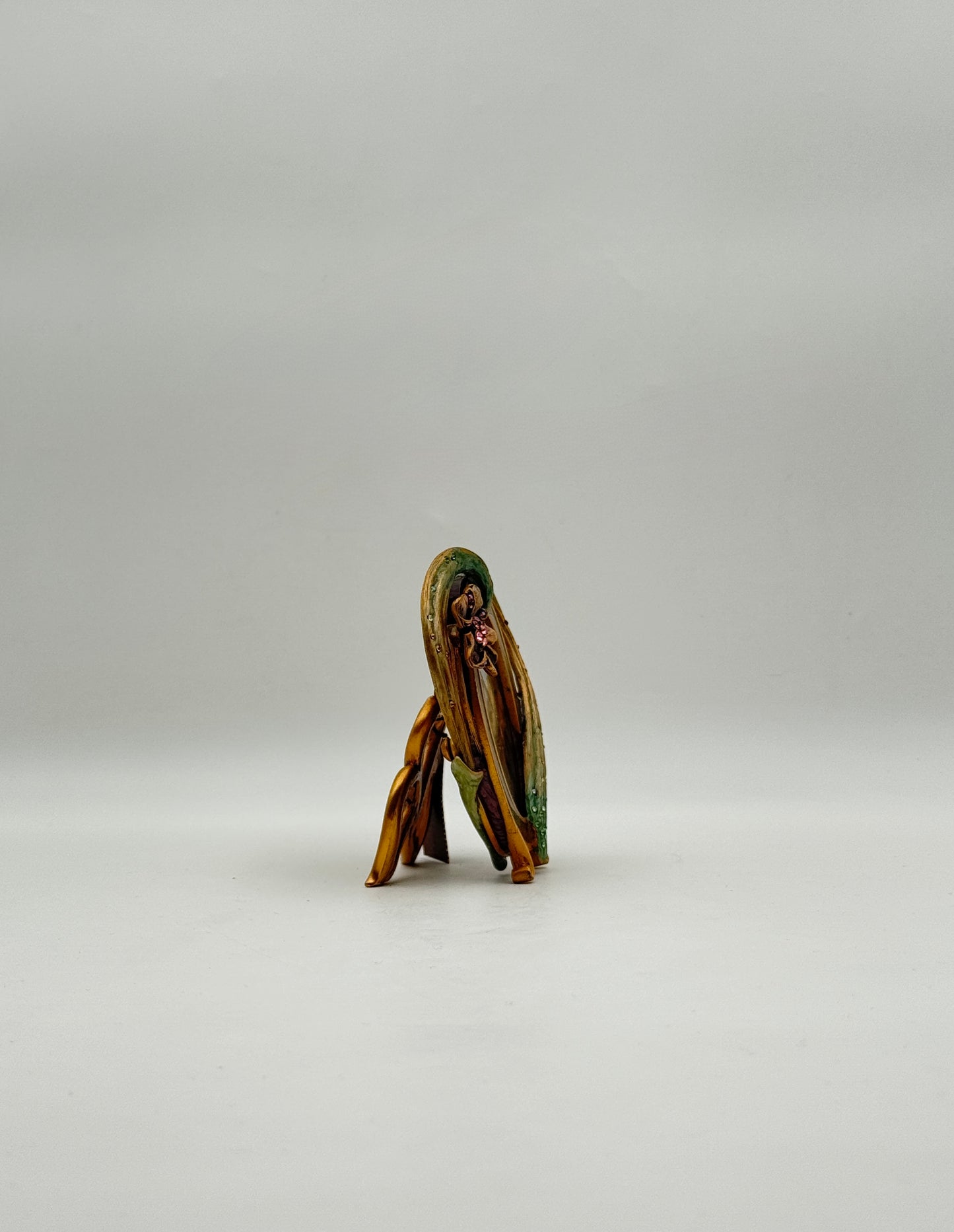 Jay Strongwater Heart-Shaped Enamel Picture Frame, Green & Pink Flower