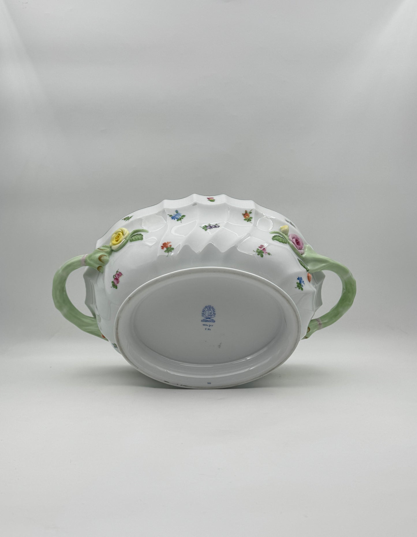 Herend Thousand Flowers Porcelain Covered Tureen with Handles, Hungary