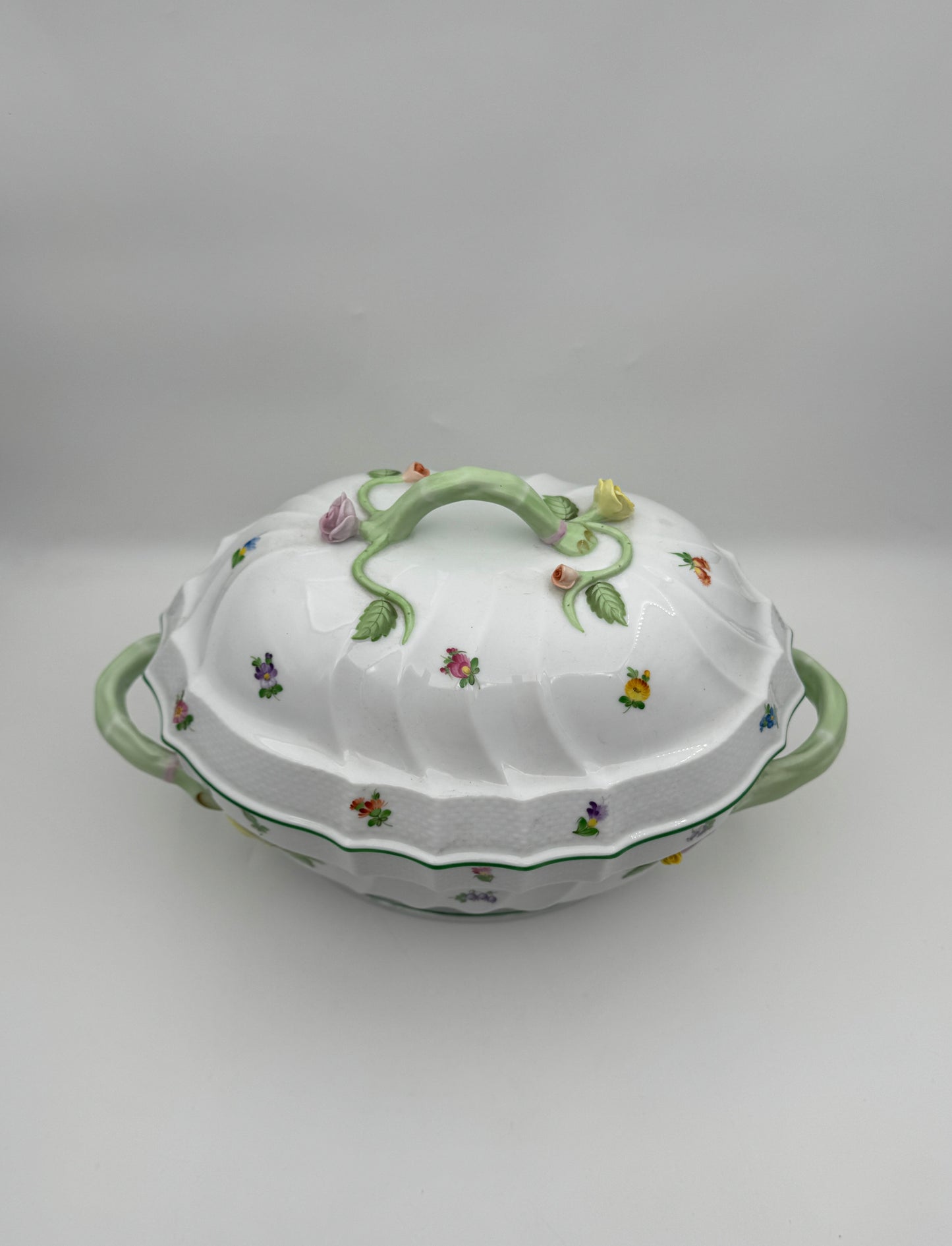 Herend Thousand Flowers Porcelain Covered Tureen with Handles, Hungary