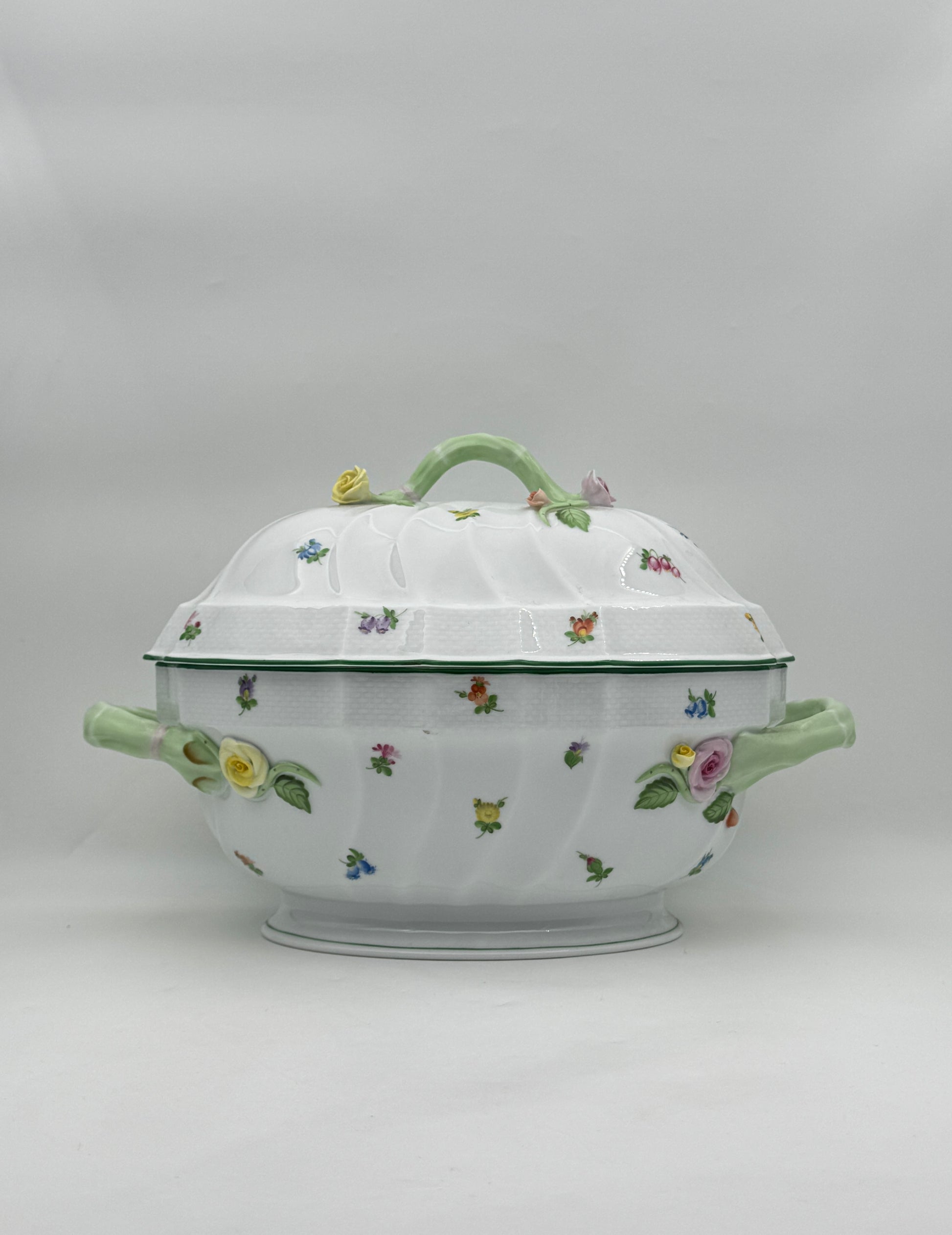 Herend Thousand Flowers Porcelain Covered Tureen with Handles, Hungary
