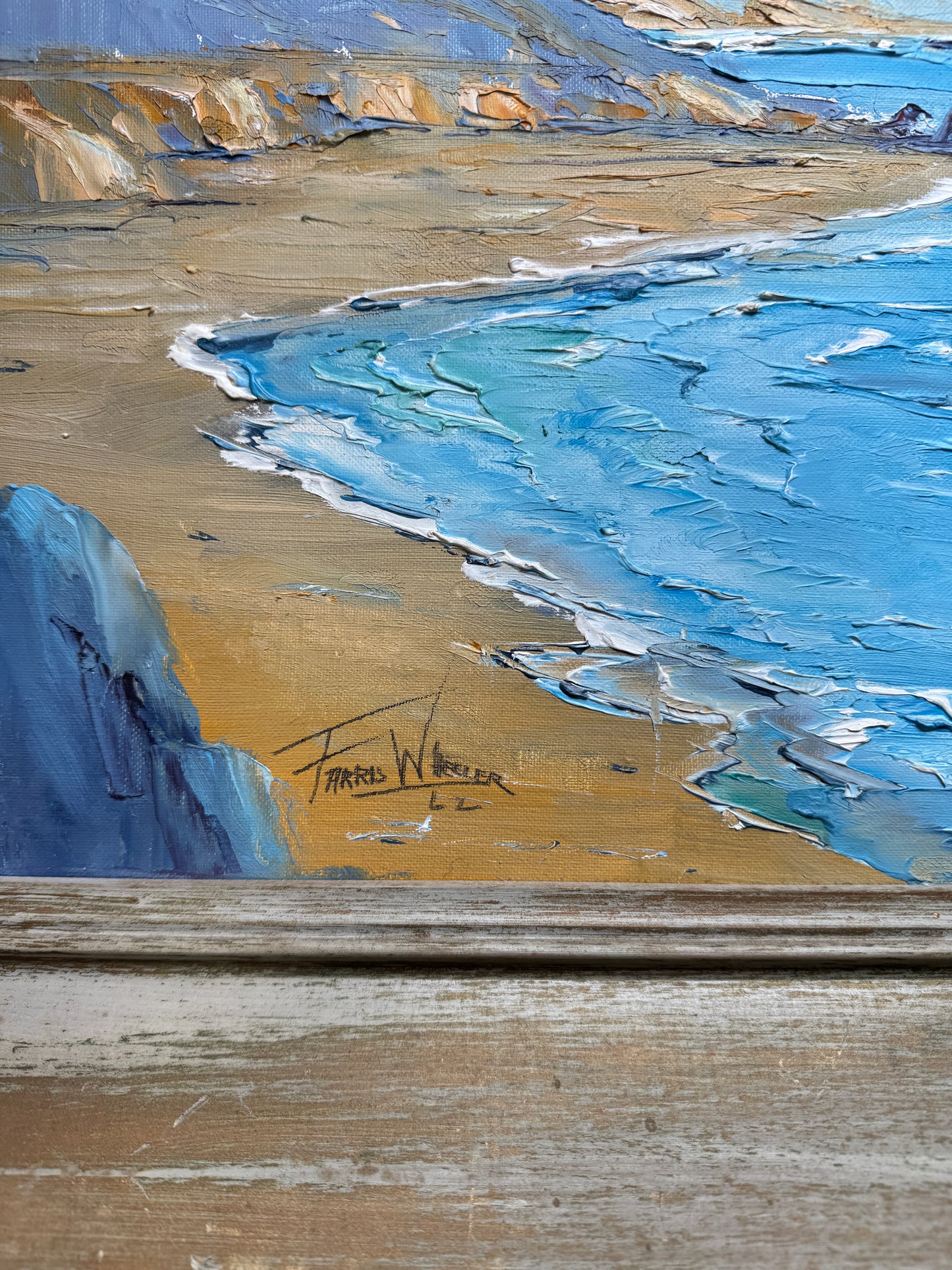 Original Oil on Board “Seacoast, Hwy 1 near Carmel, CA” by Farris Wheeler