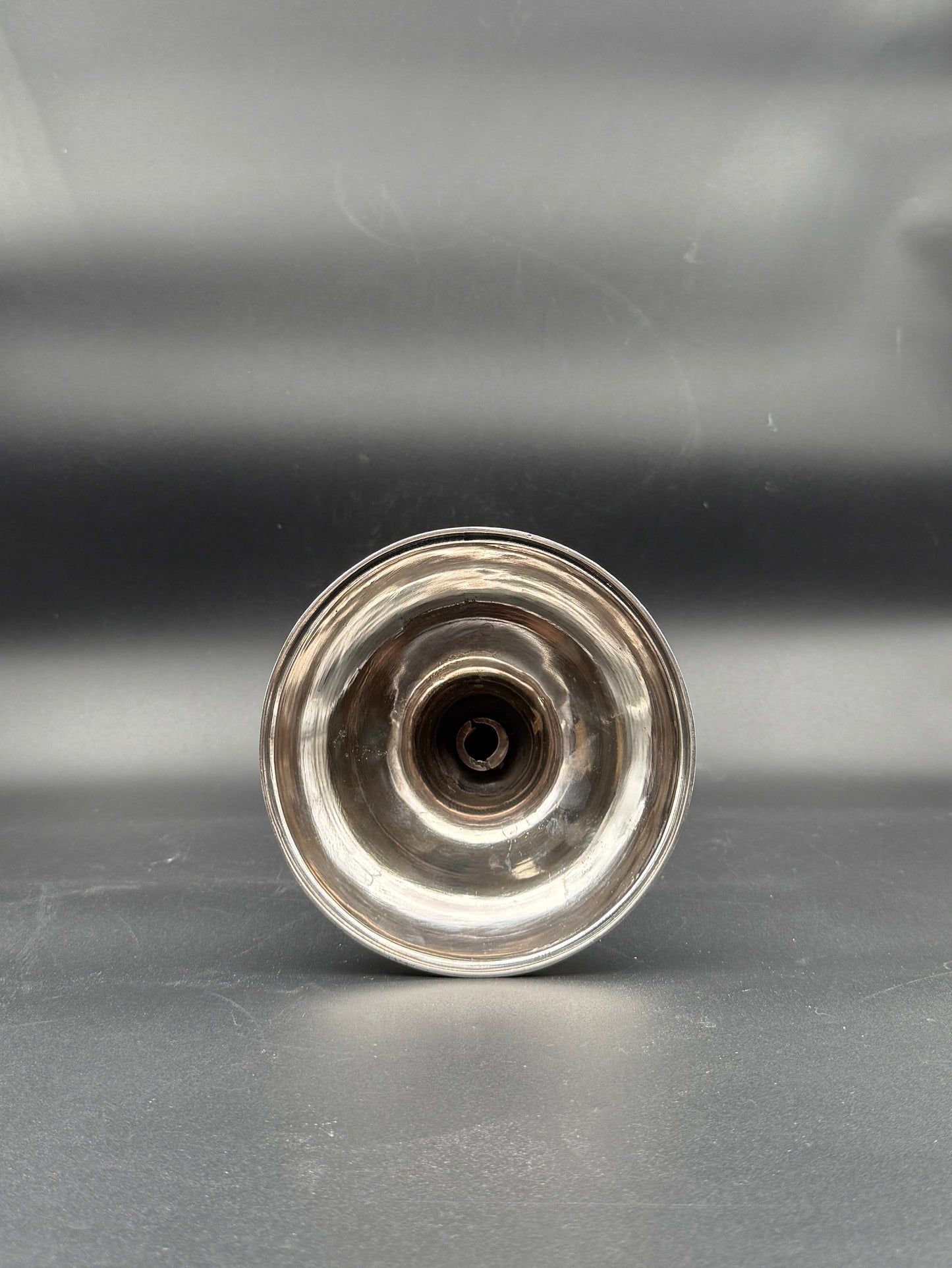 Pair Louis XVI Style Silverplate Metal Candlesticks Neoclassical Decor