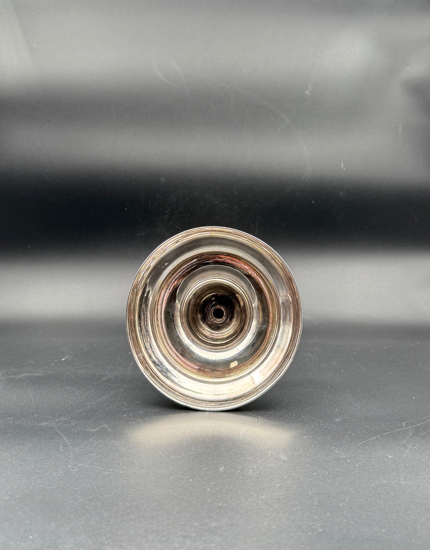 Pair Louis XVI Style Silverplate Metal Candlesticks Neoclassical Decor