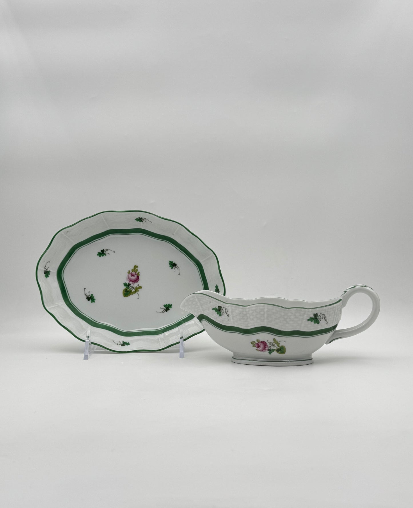 Herend “Vienna Rose” Partial Porcelain Dinner Service for 12, Hungary