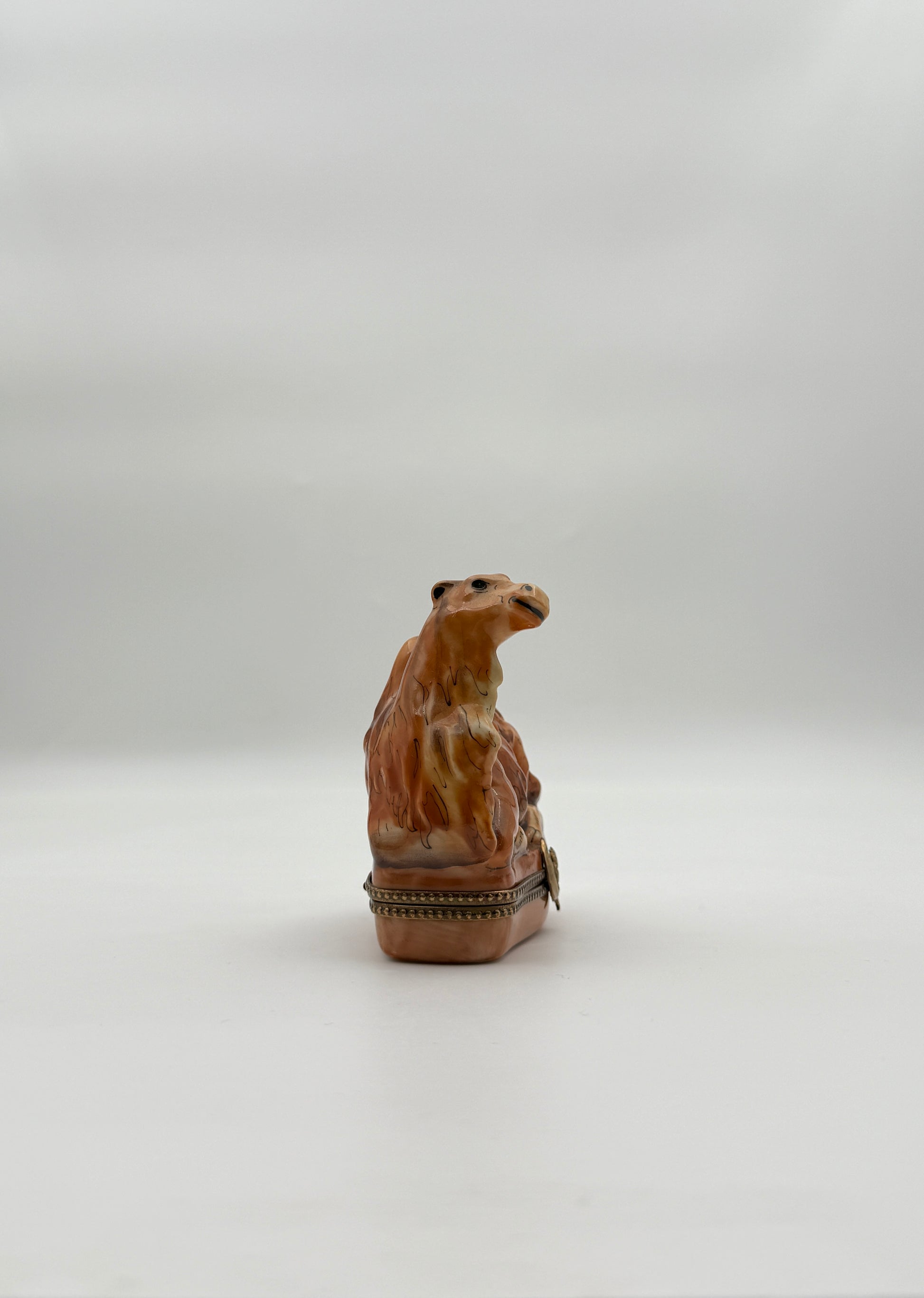 Limoges France Reclining Camel Porcelain Trinket Box by Rochard