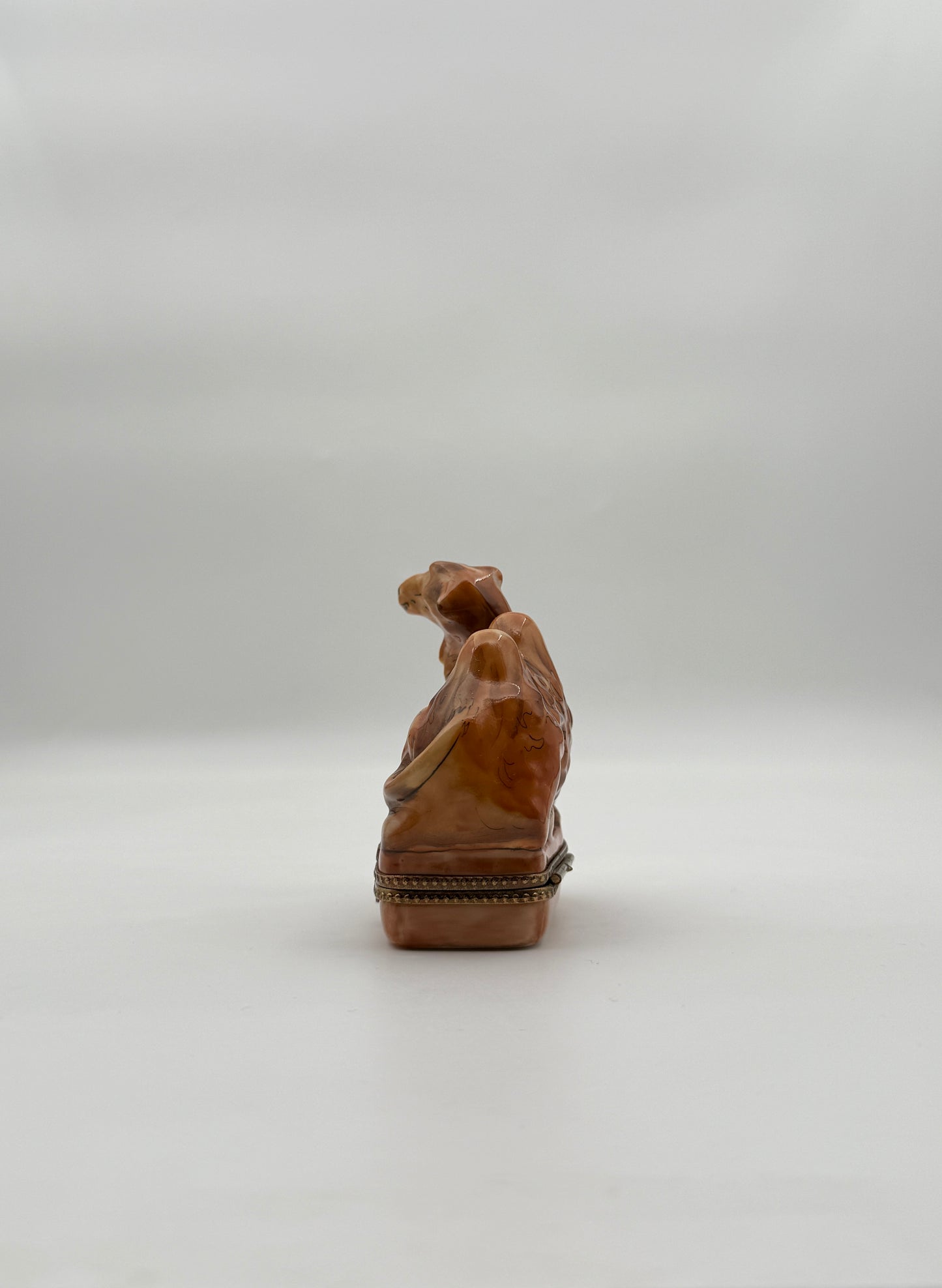 Limoges France Reclining Camel Porcelain Trinket Box by Rochard