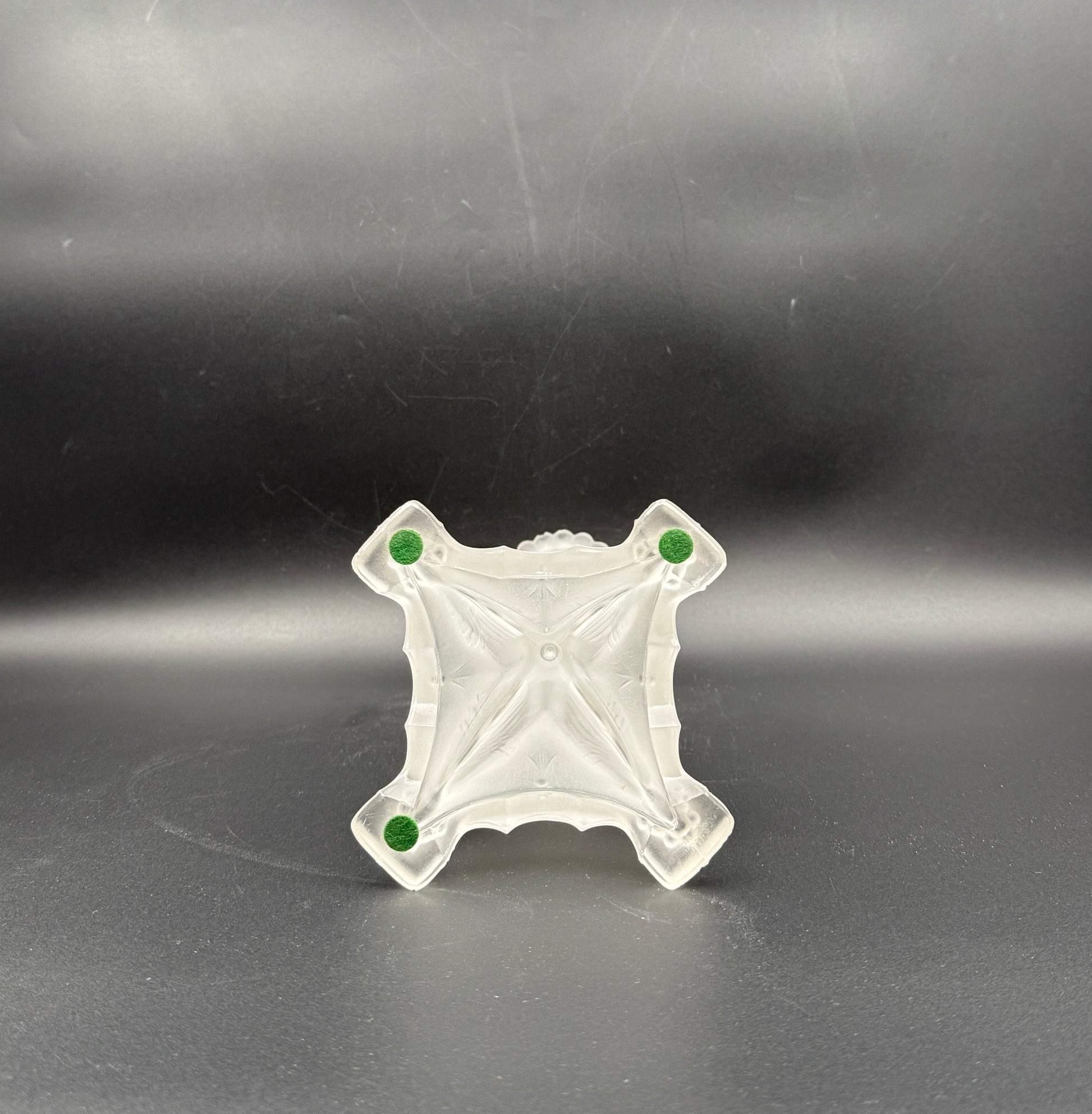 Pair Val St Lambert Frosted Glass Candlesticks Coquille Design